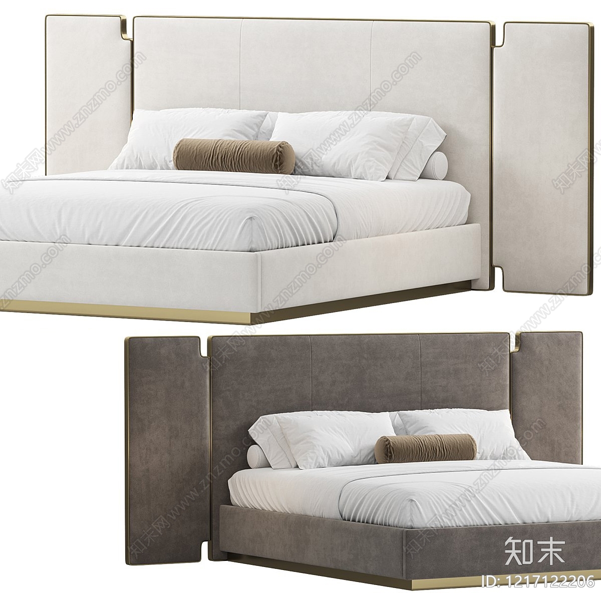 意式轻奢床品3D模型下载【ID:1217122206】