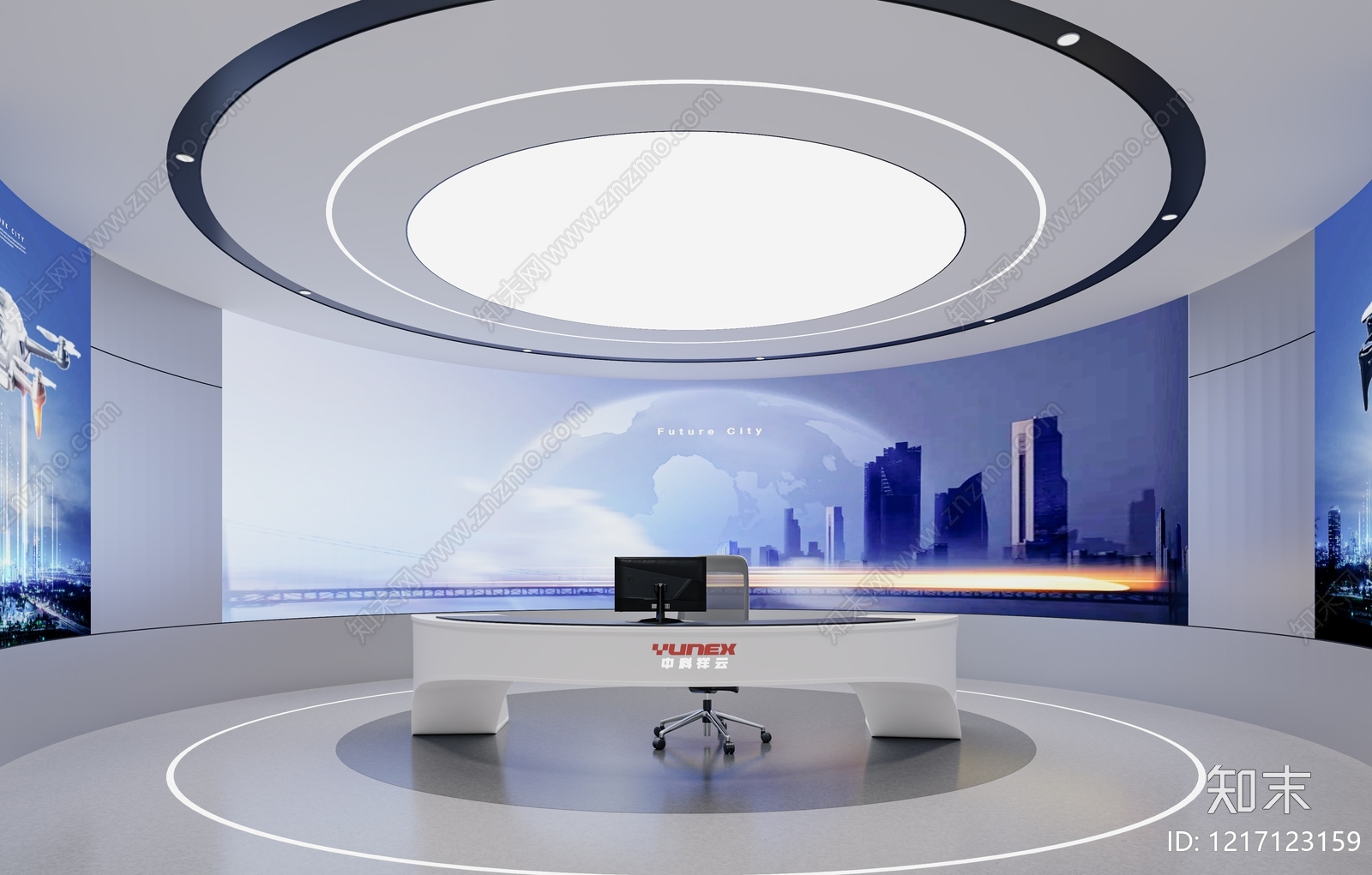科技感现代极简科技展厅3D模型下载【ID:1217123159】