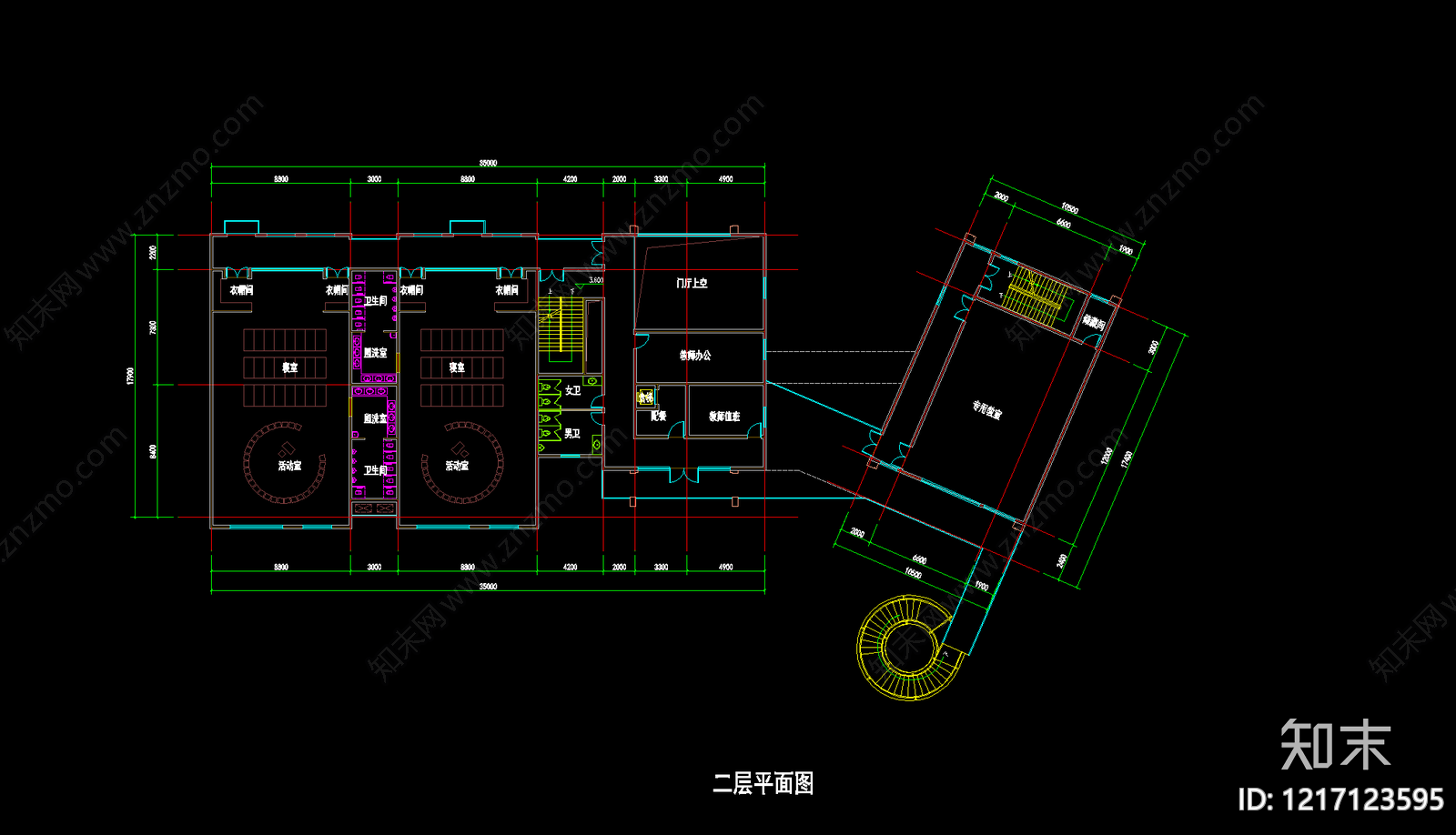 现代幼儿园建筑cad施工图下载【ID:1217123595】