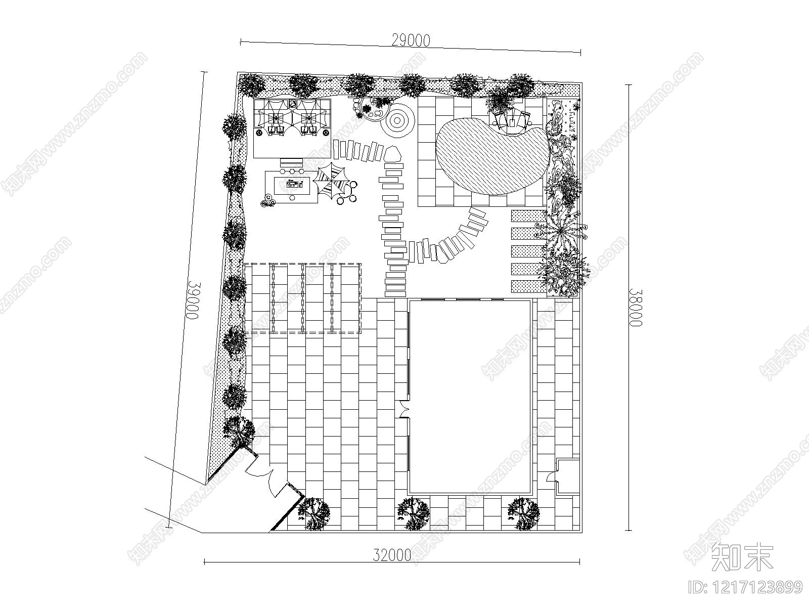景观平面图cad施工图下载【ID:1217123899】