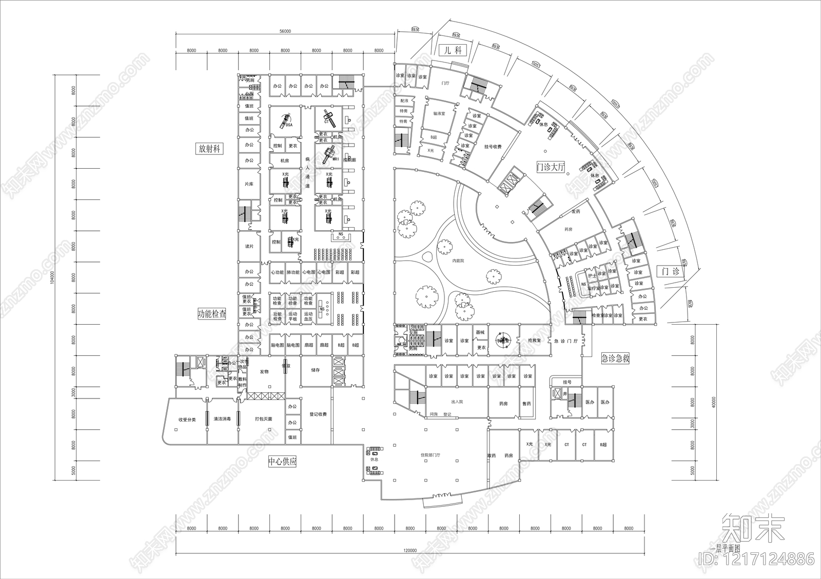 现代,简约医院建筑CAD图纸
