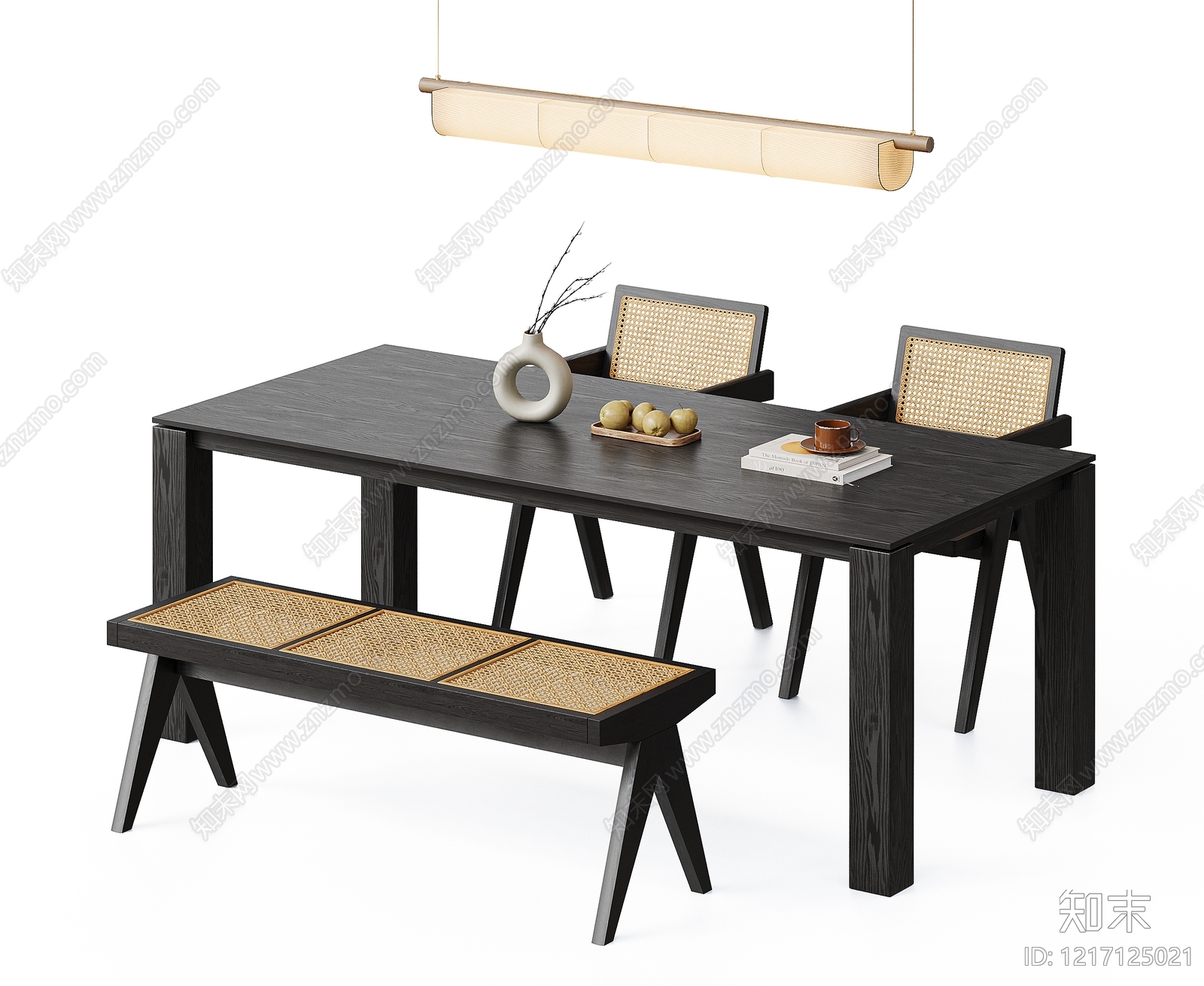 中古风餐桌椅SU模型下载【ID:1217125021】
