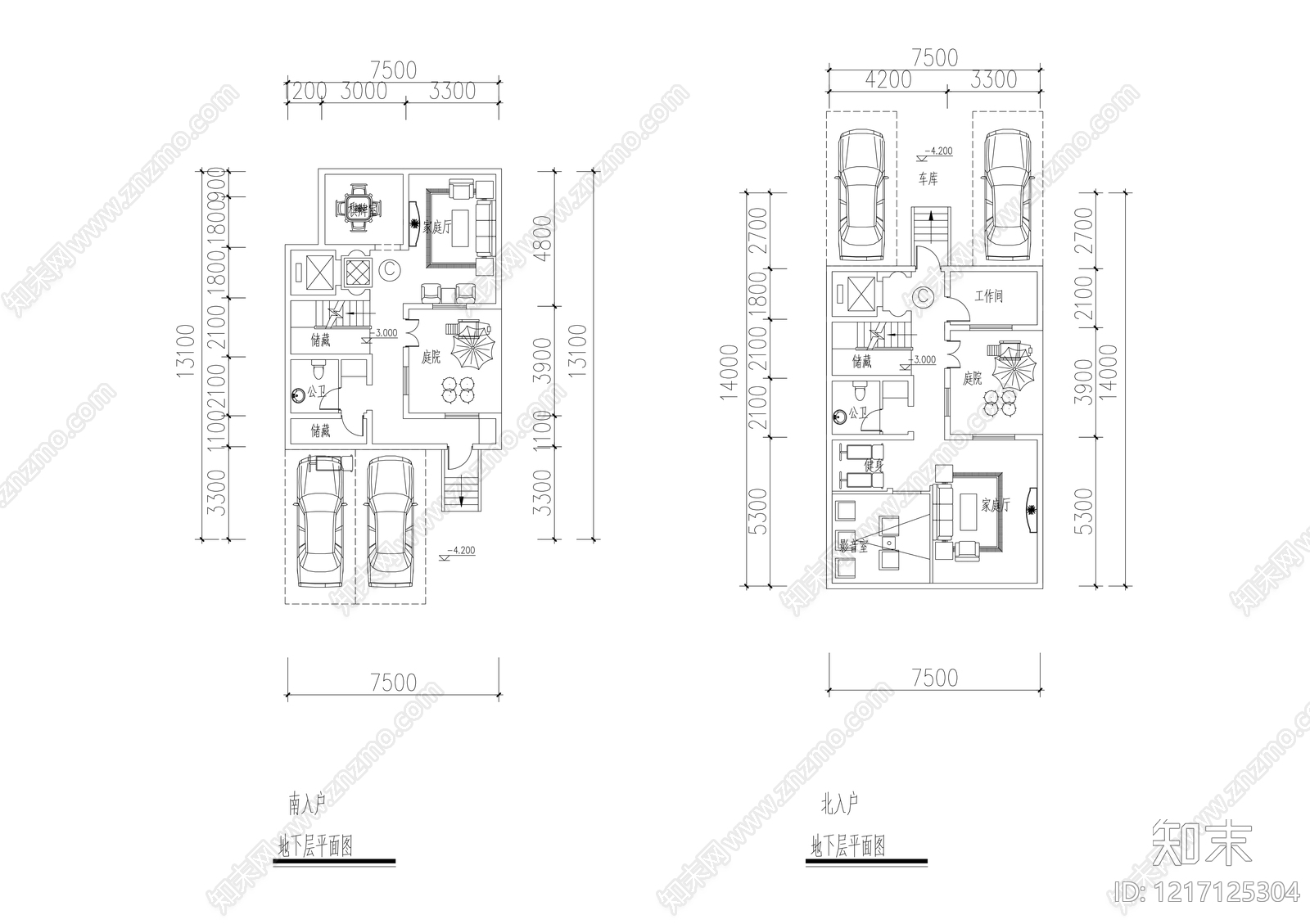 现代简约别墅建筑cad施工图下载【ID:1217125304】