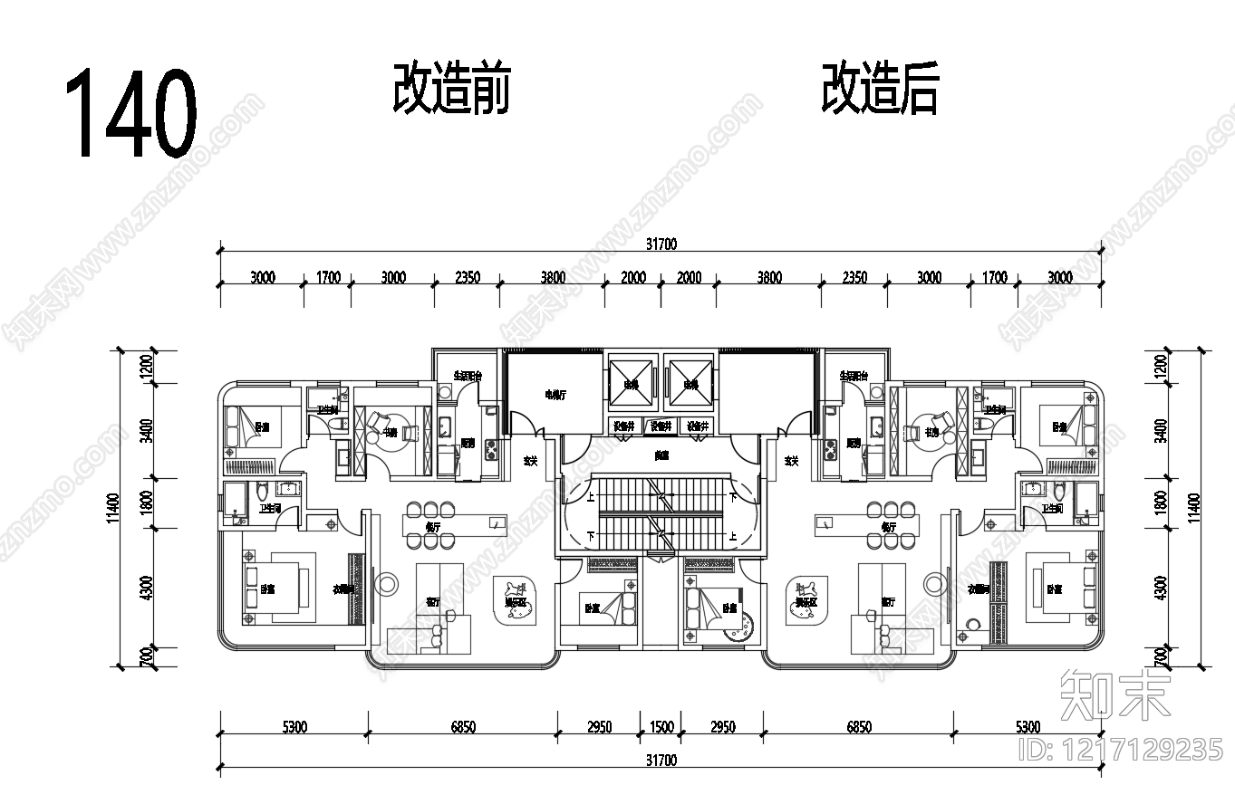 现代住宅楼建筑cad施工图下载【ID:1217129235】