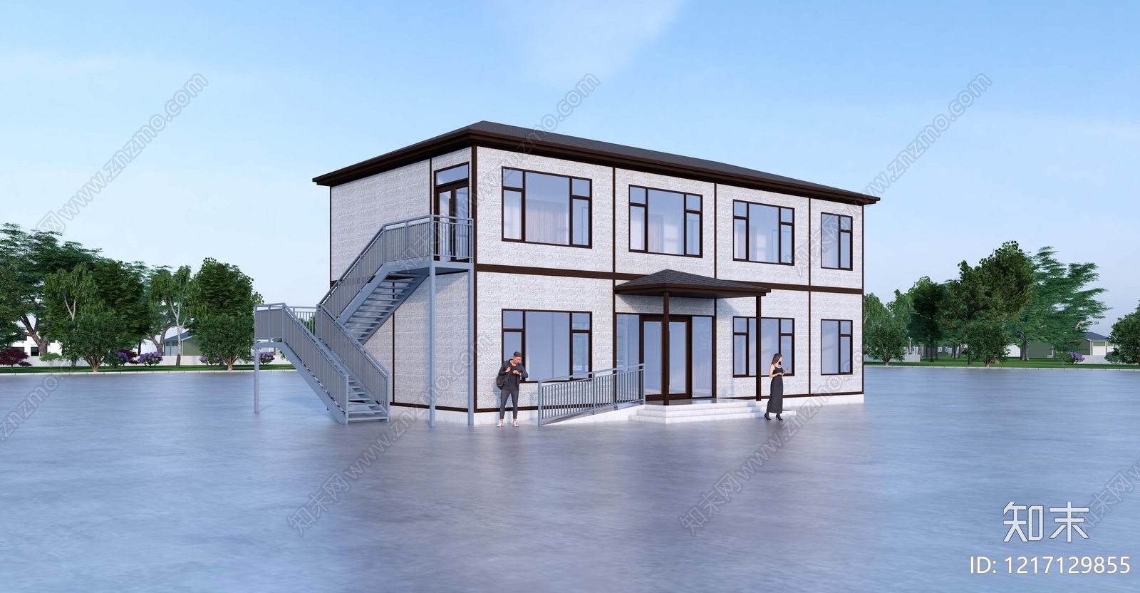 新中式小公建SU模型下载【ID:1217129855】