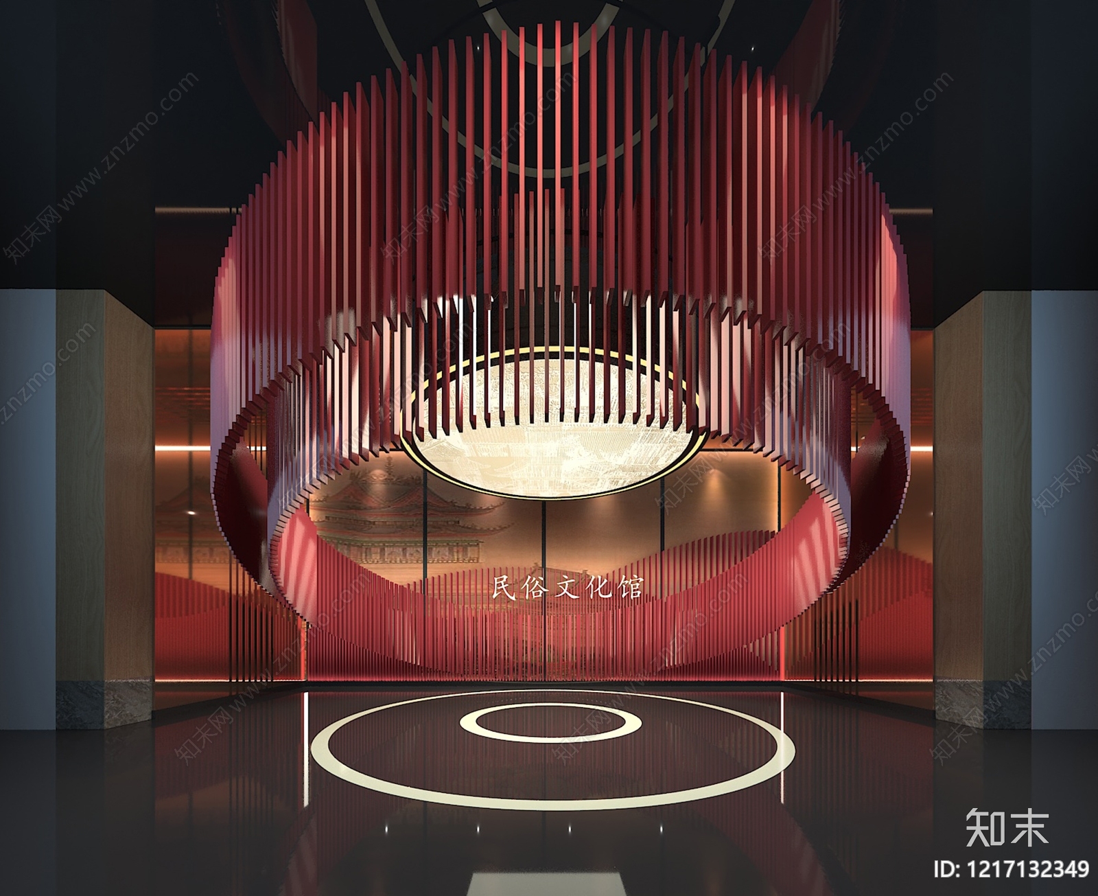 新中式民俗展厅SU模型下载【ID:1217132349】