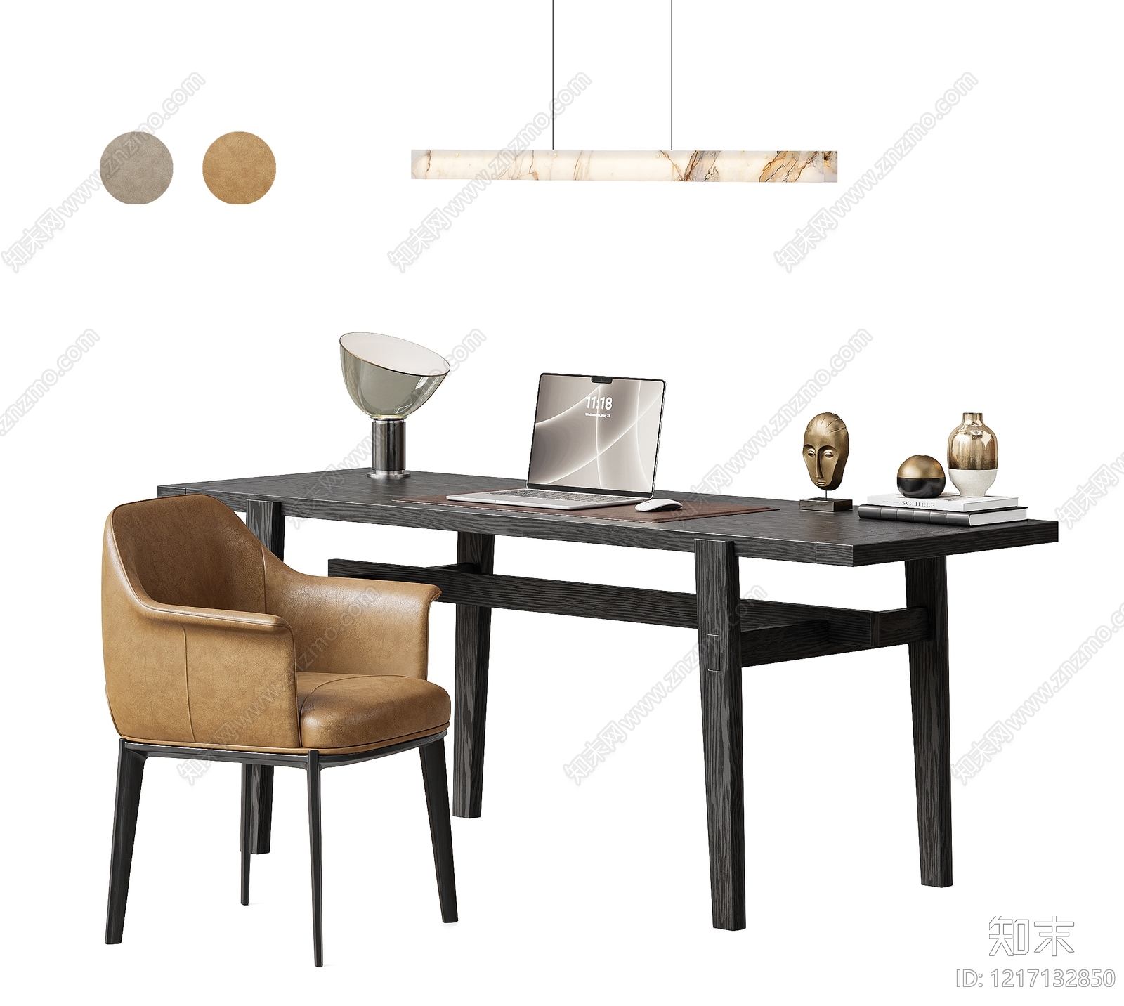 现代简约书桌椅3D模型下载【ID:1217132850】