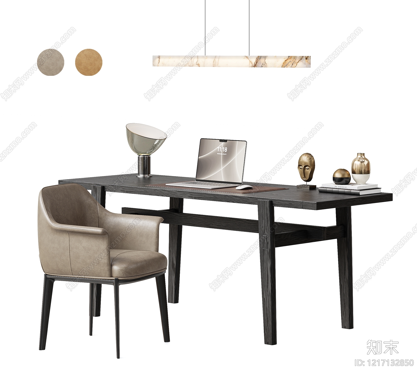 现代简约书桌椅3D模型下载【ID:1217132850】