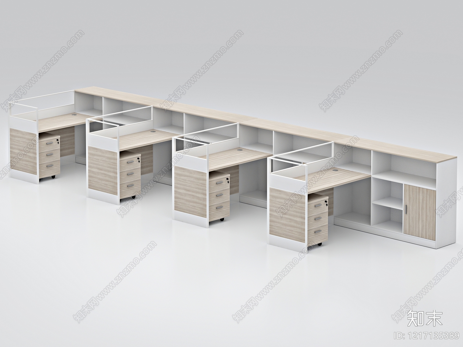 现代简约办公桌3D模型下载【ID:1217135389】
