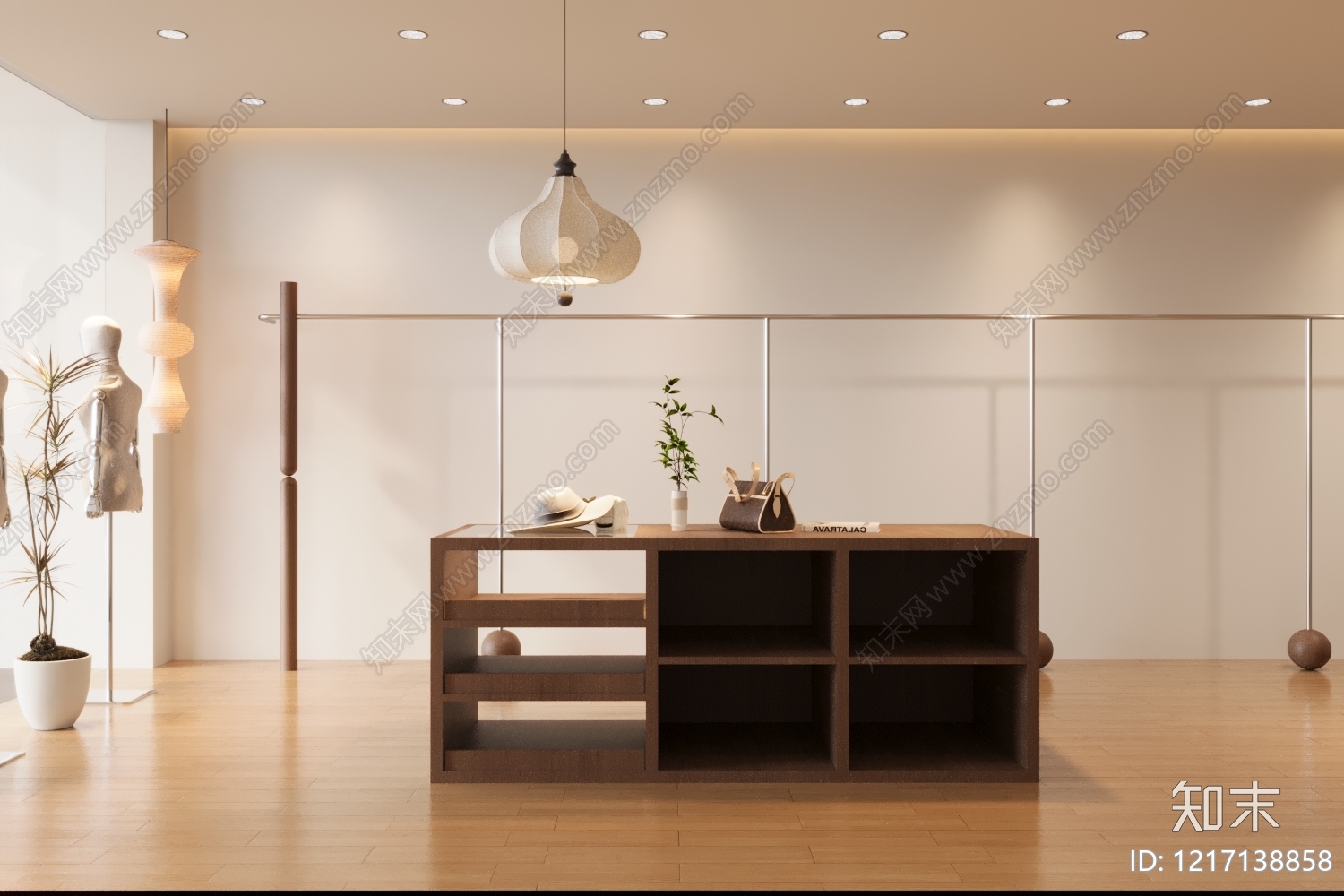 奶油风服装店3D模型下载【ID:1217138858】