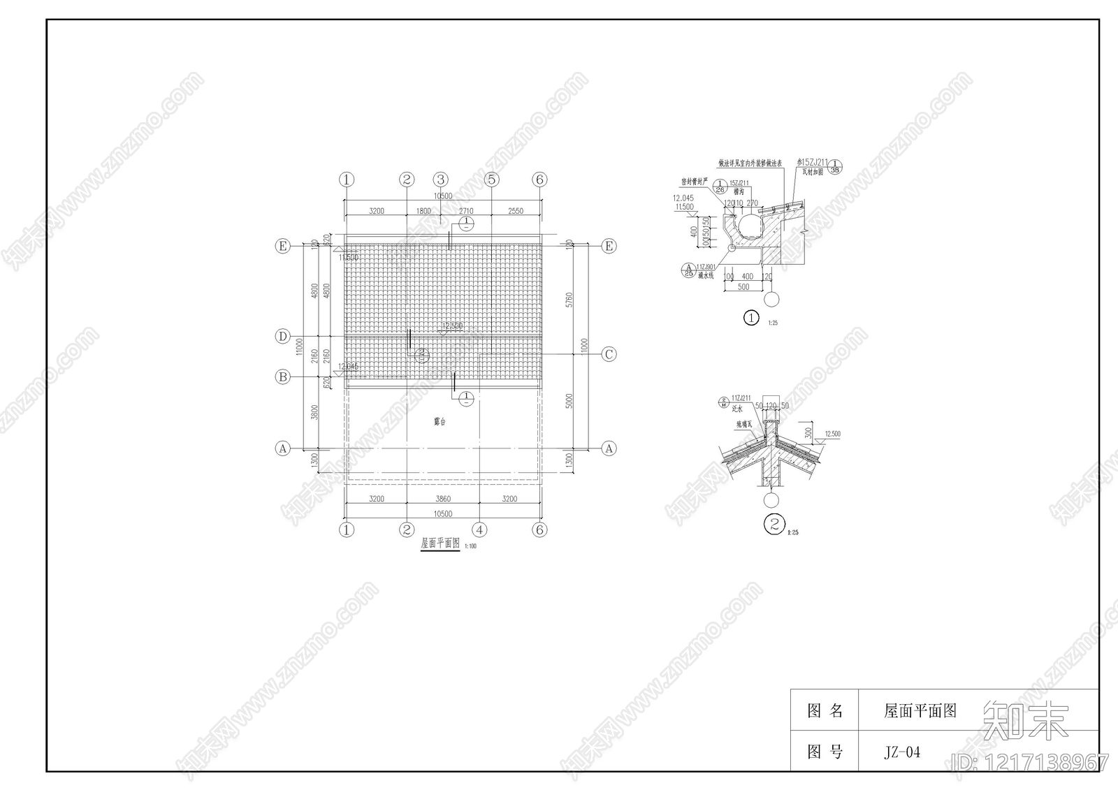 中式别墅建筑cad施工图下载【ID:1217138967】