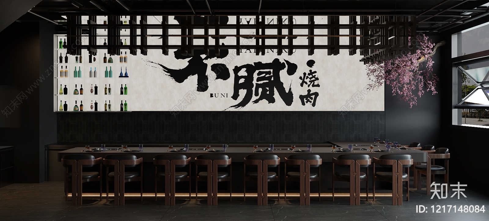新中式烤肉店3D模型渲染效果图