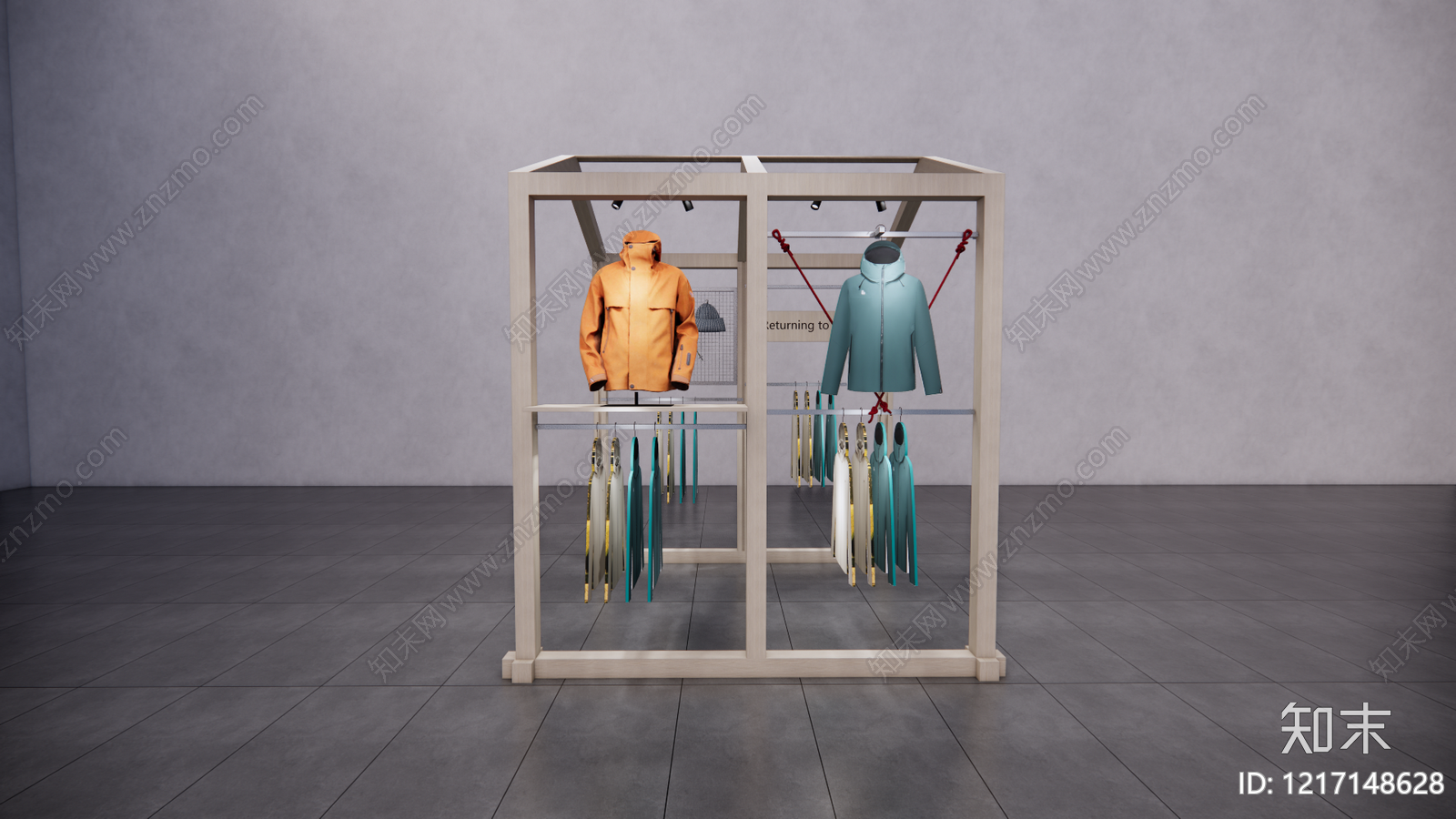 极简服装展台SU模型下载【ID:1217148628】