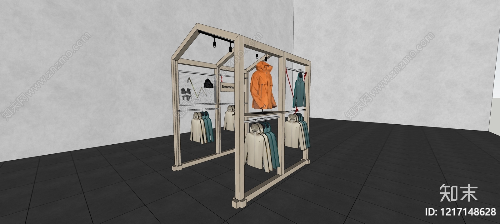 极简服装展台SU模型下载【ID:1217148628】