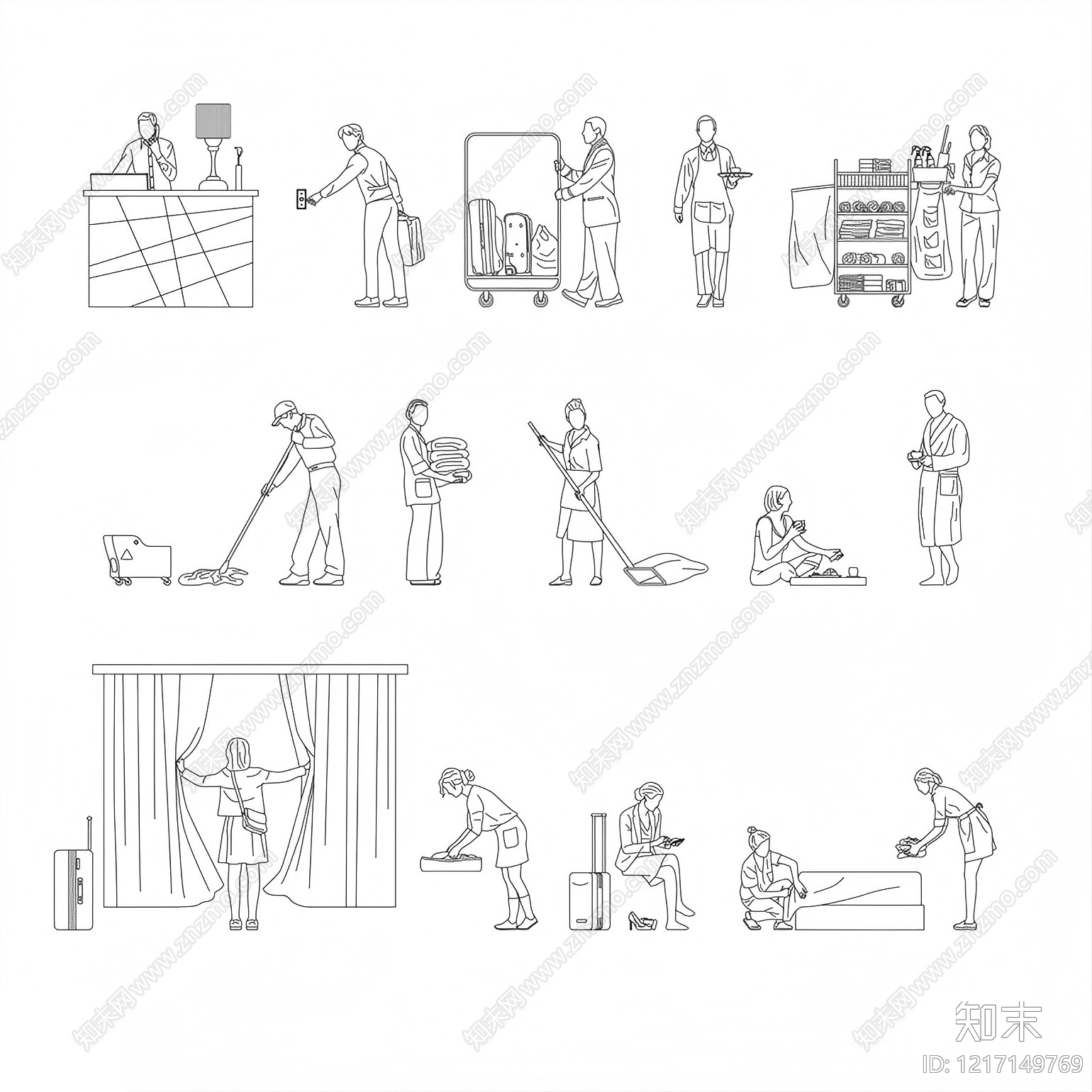 现代人物CAD图纸