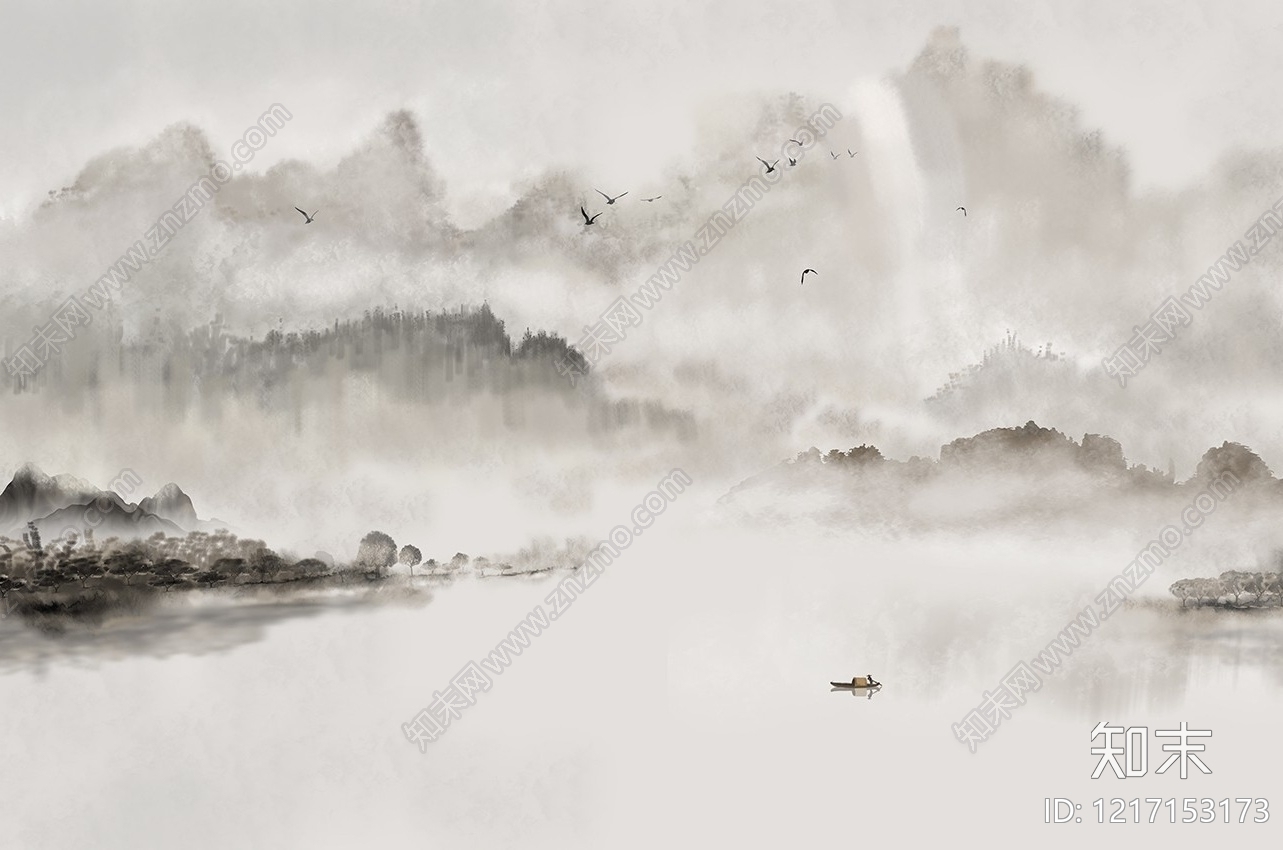 意式水墨画贴图下载【ID:1217153173】