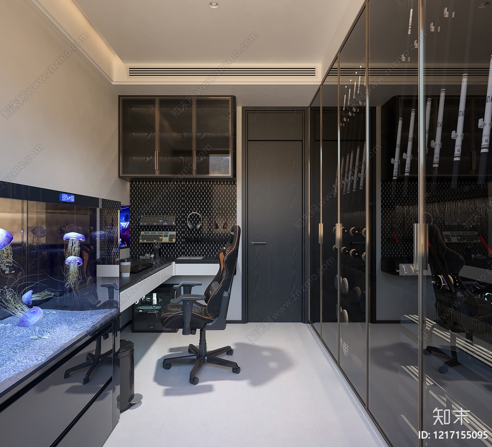 现代电竞风书房3D模型下载【ID:1217155095】