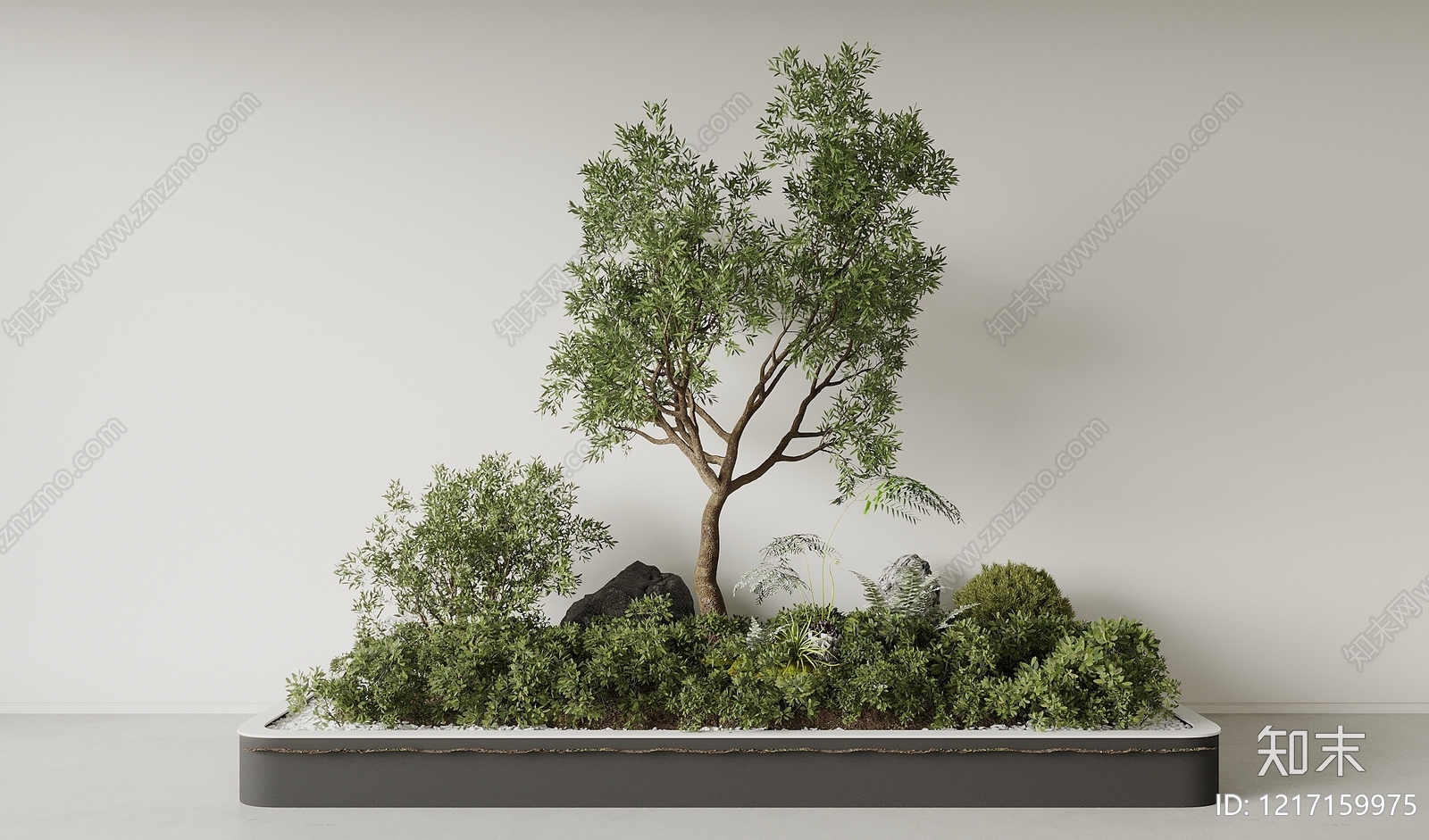 新中式景观花池3D模型下载【ID:1217159975】