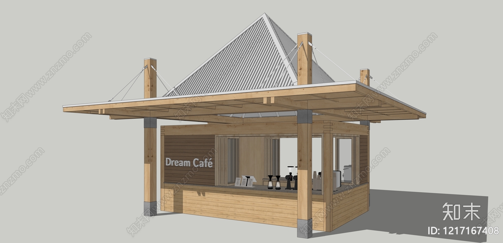 日式餐饮建筑SU模型草图