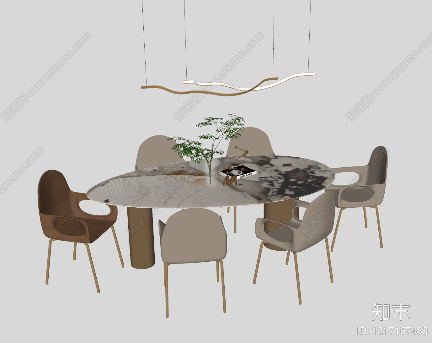 意式极简餐桌椅SU模型下载【ID:1217167453】