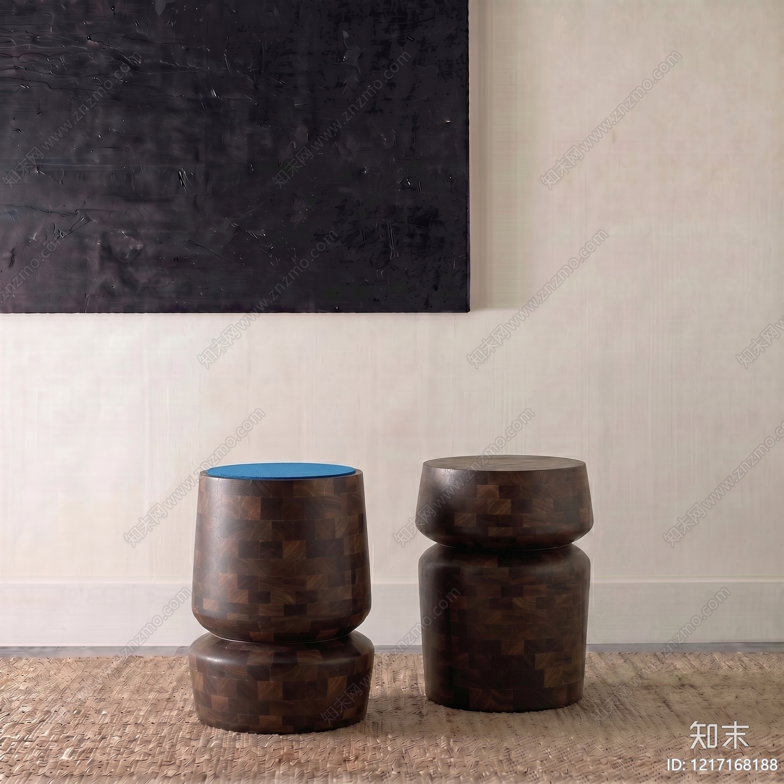 现代简约沙发凳SU模型下载【ID:1217168188】