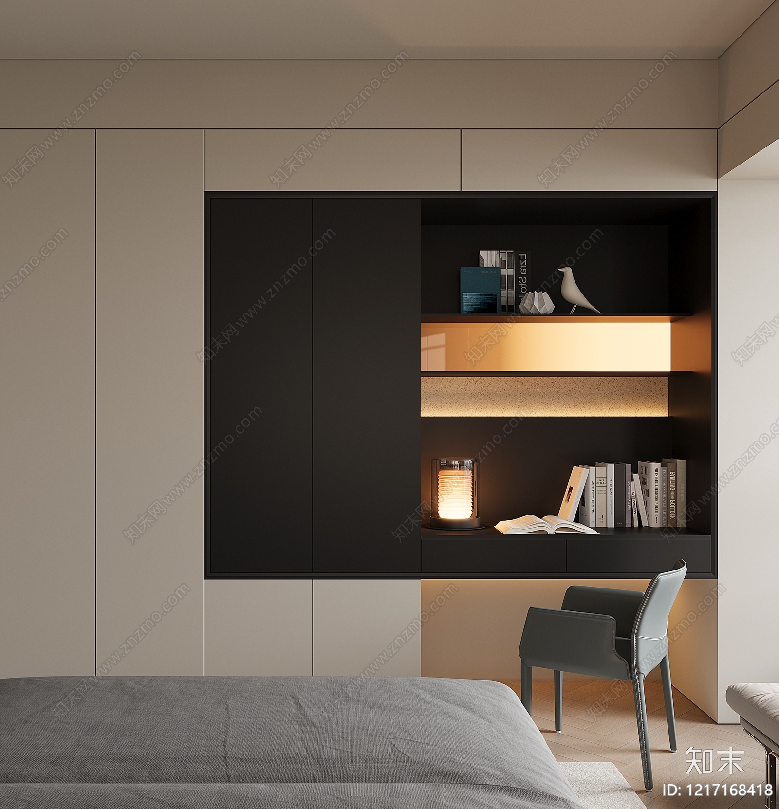 极简衣柜3D模型下载【ID:1217168418】