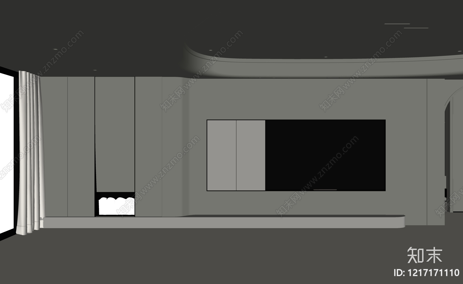现代背景墙SU模型下载【ID:1217171110】