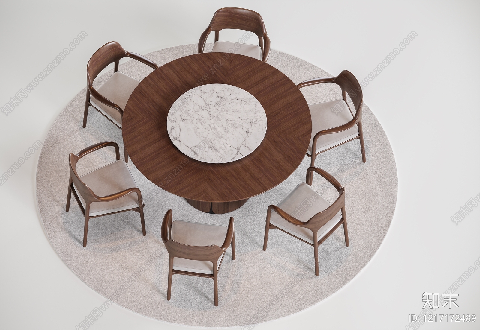 现代简约餐桌椅3D模型下载【ID:1217172489】