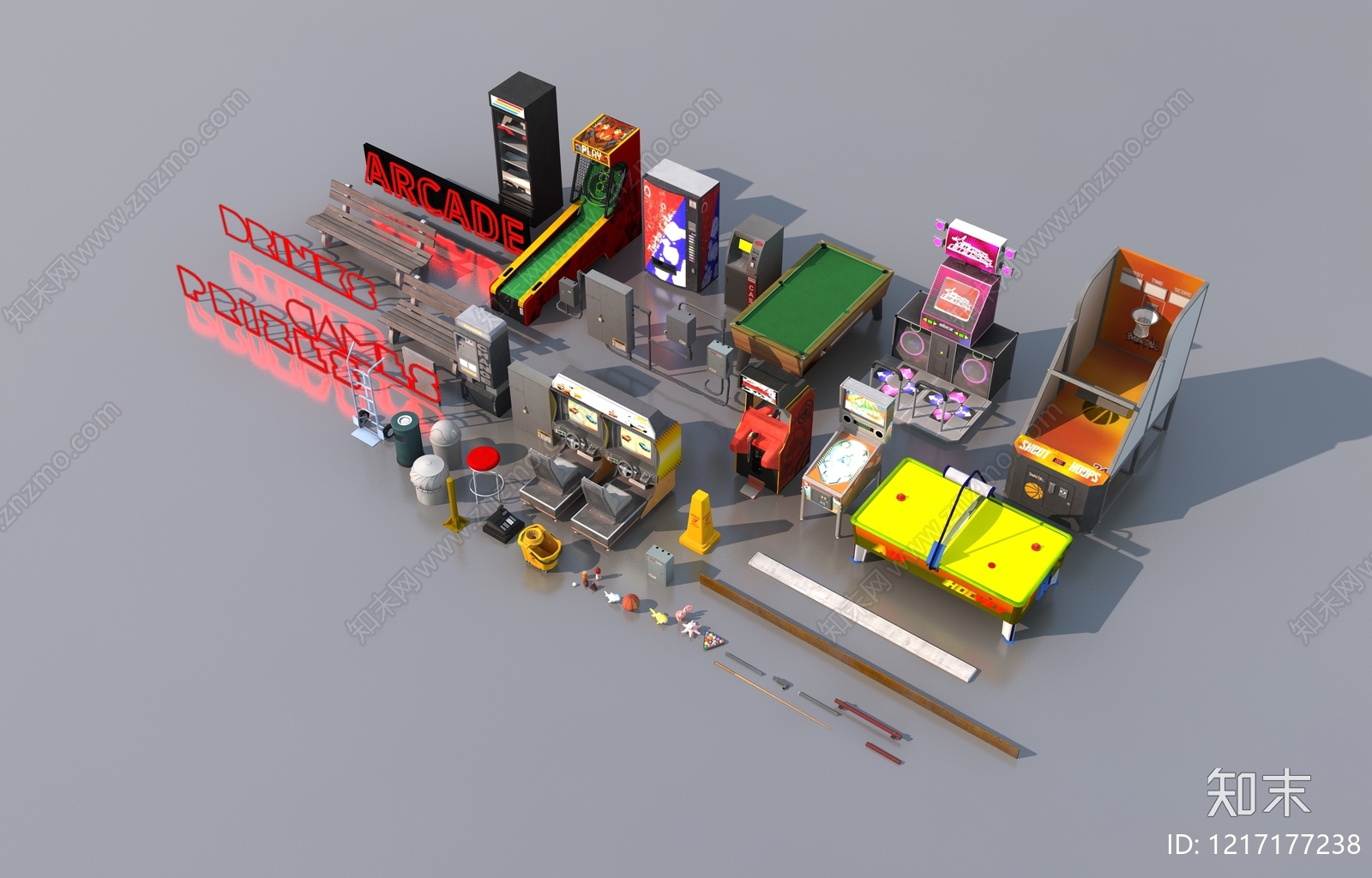 复古未来主义娱乐器材3D模型下载【ID:1217177238】