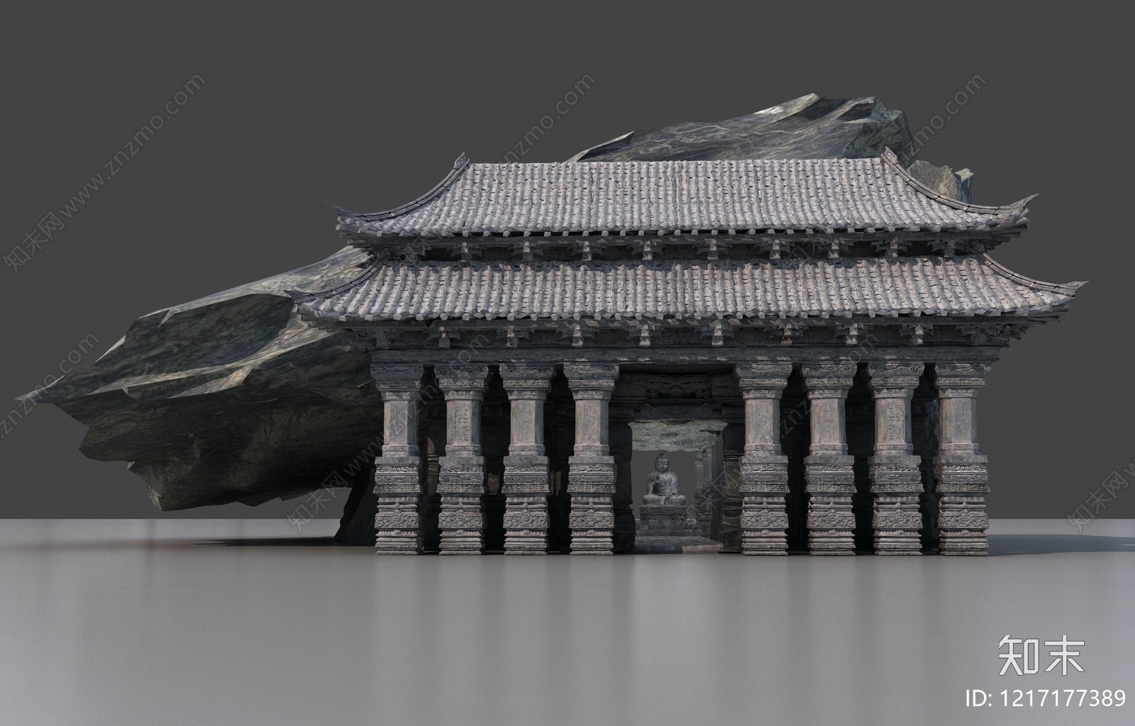 新中式古建3D模型下载【ID:1217177389】