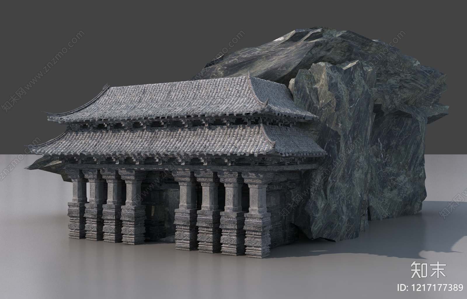 新中式古建3D模型下载【ID:1217177389】