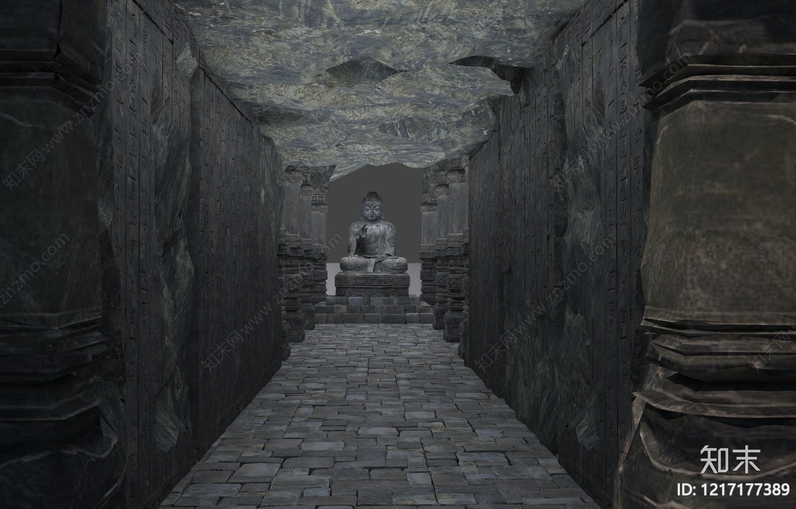 新中式古建3D模型下载【ID:1217177389】