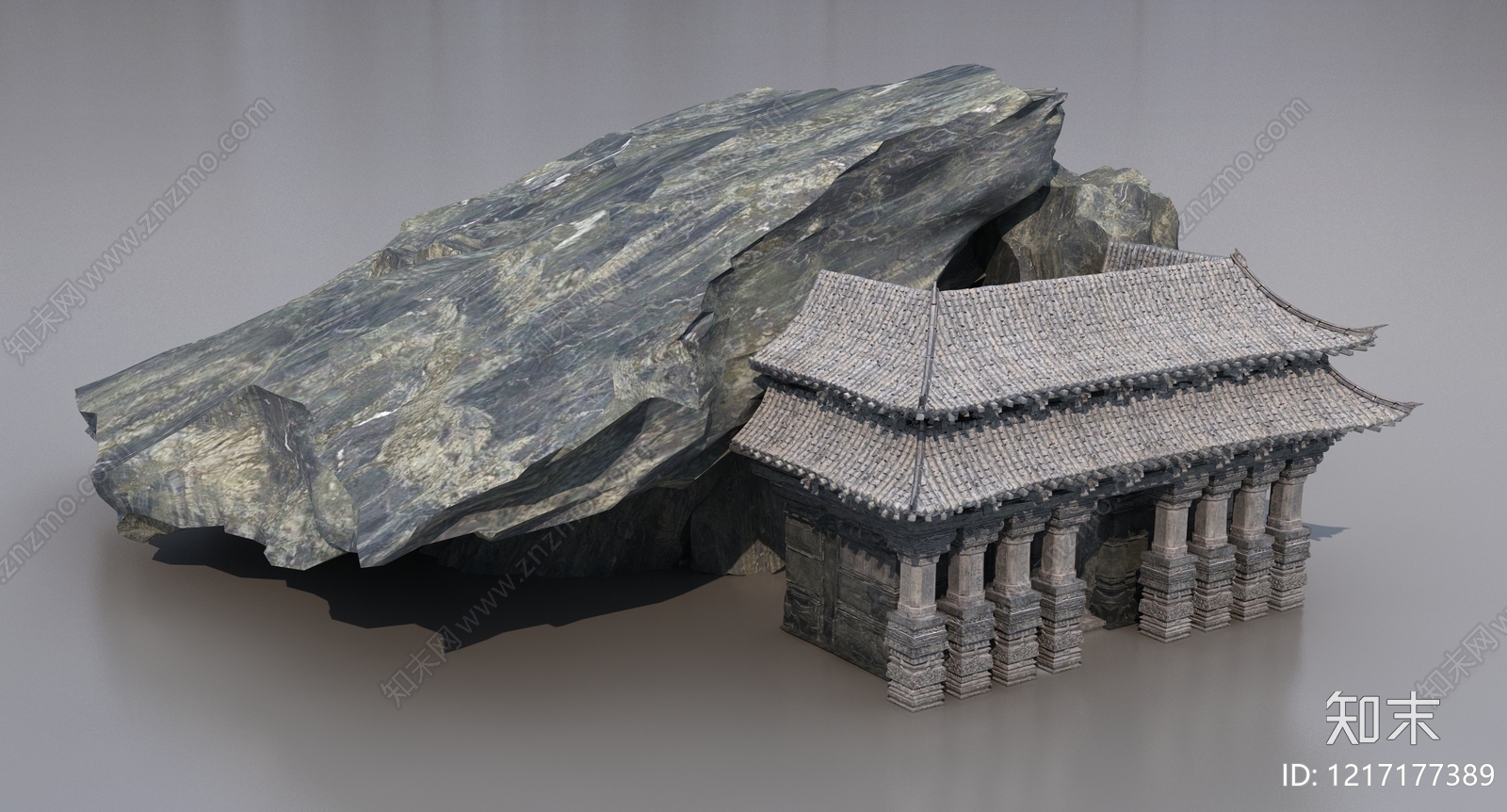 新中式古建3D模型下载【ID:1217177389】