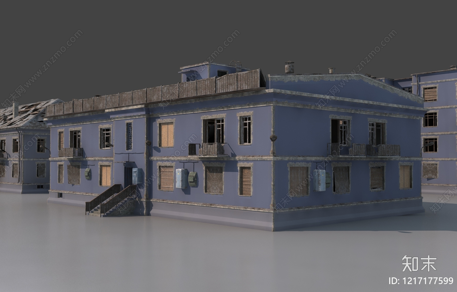 废土风多层住宅楼3D模型下载【ID:1217177599】