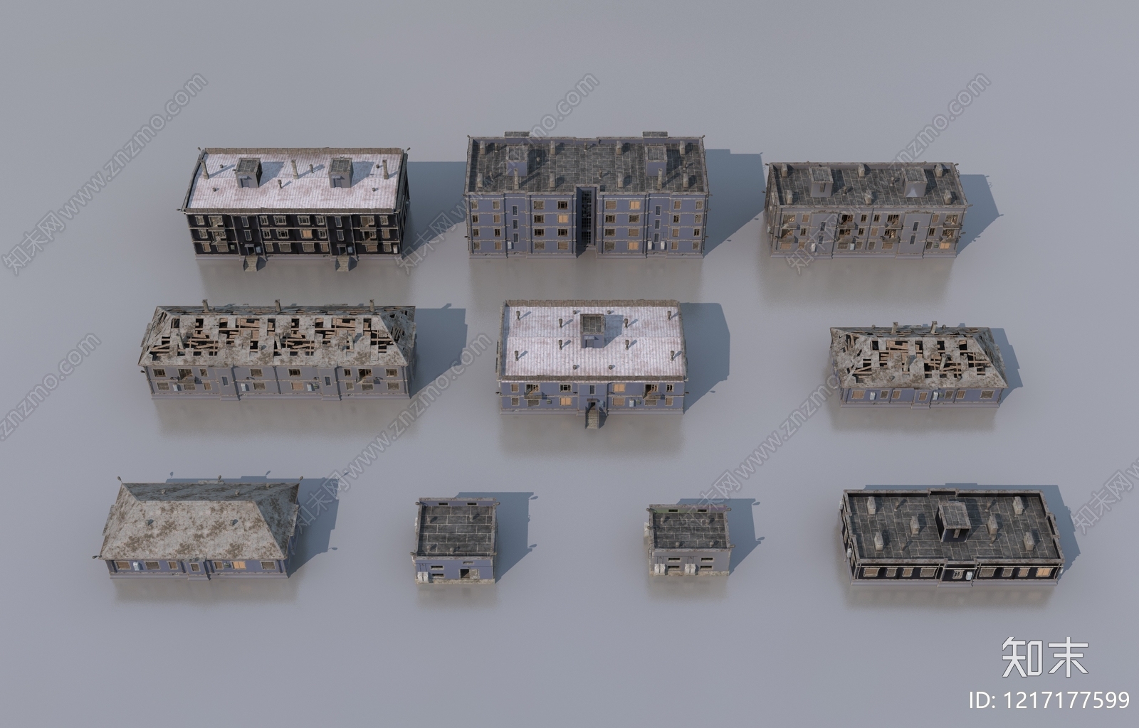 废土风多层住宅楼3D模型下载【ID:1217177599】