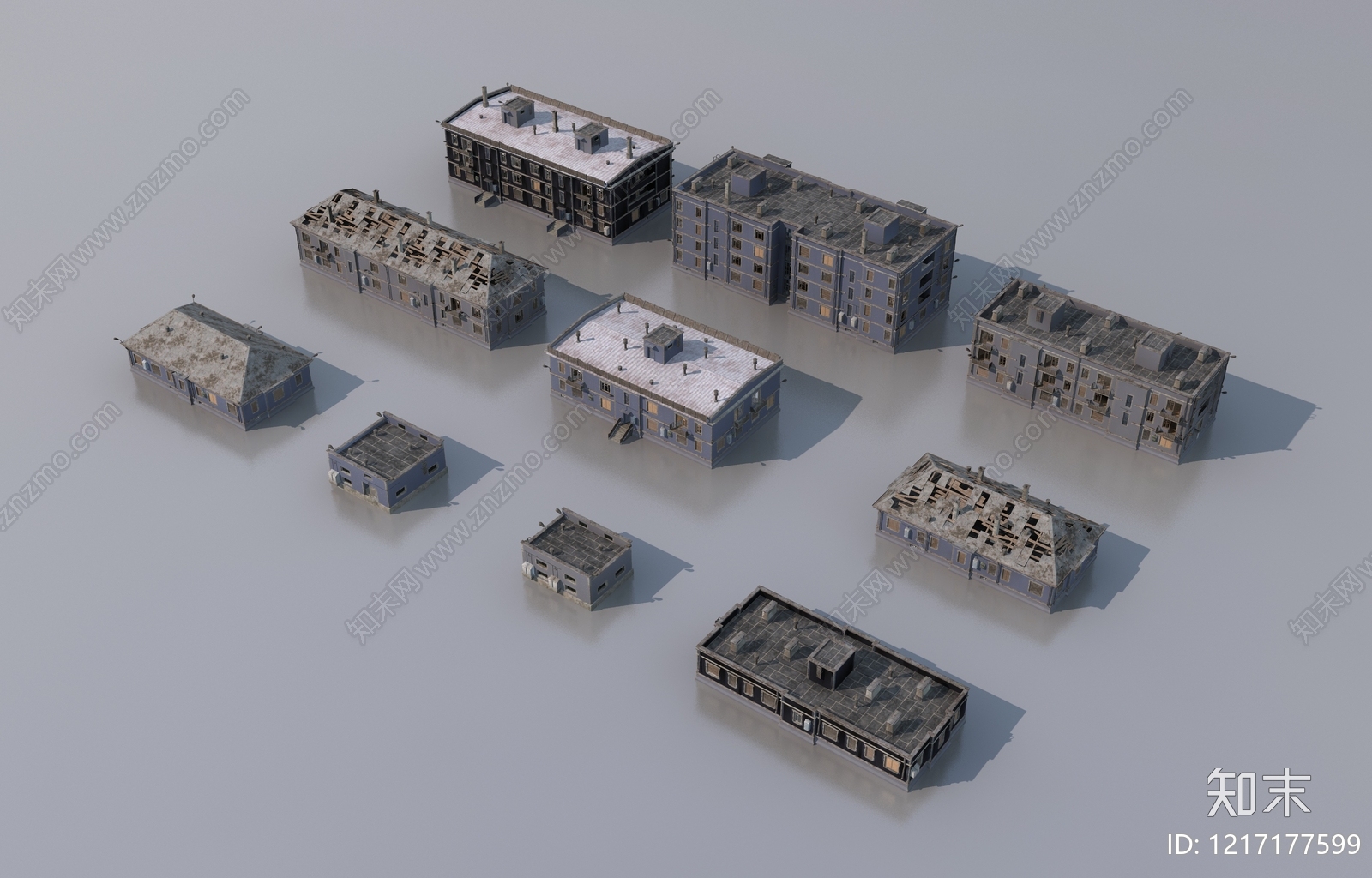 废土风多层住宅楼3D模型下载【ID:1217177599】