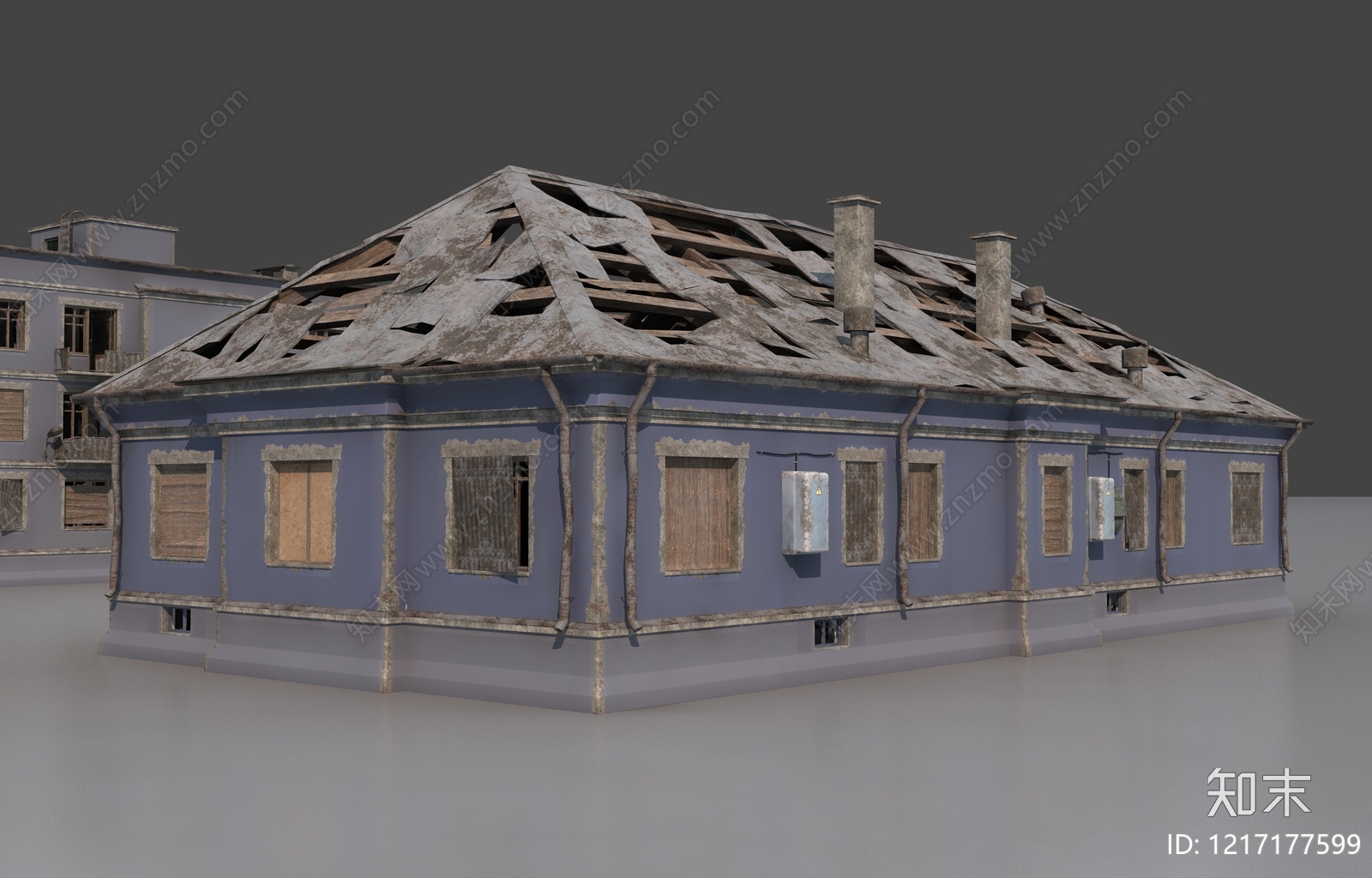废土风多层住宅楼3D模型下载【ID:1217177599】