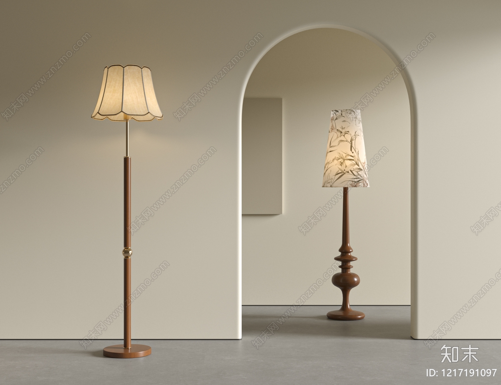 中古风落地灯SU模型下载【ID:1217191097】