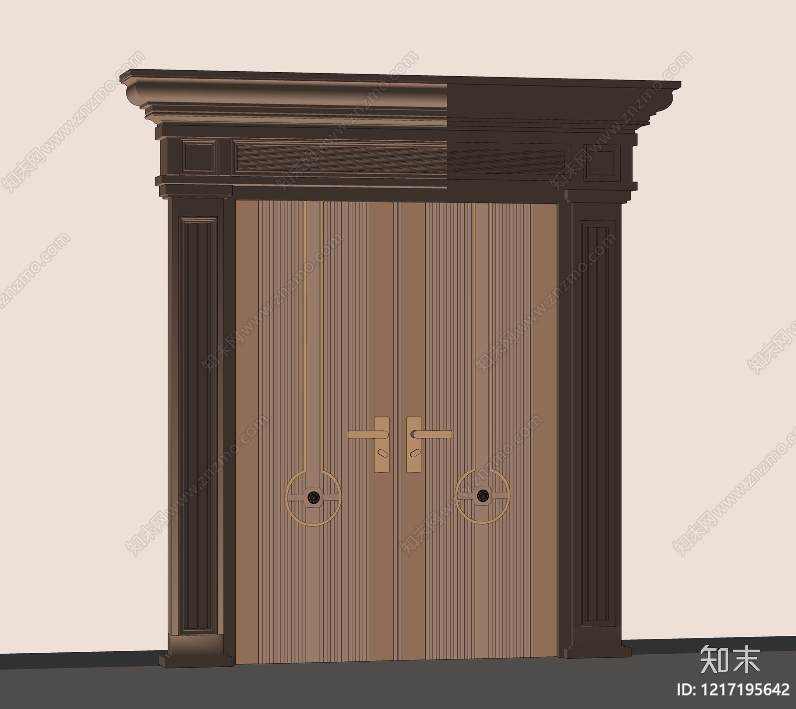 新中式庭院门SU模型下载【ID:1217195642】