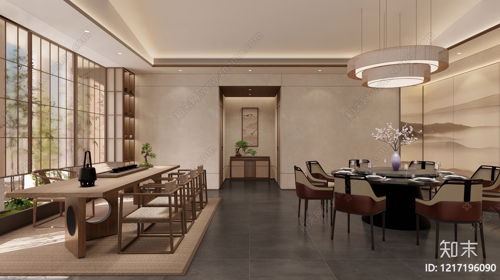 新中式包厢SU模型下载【ID:1217196090】