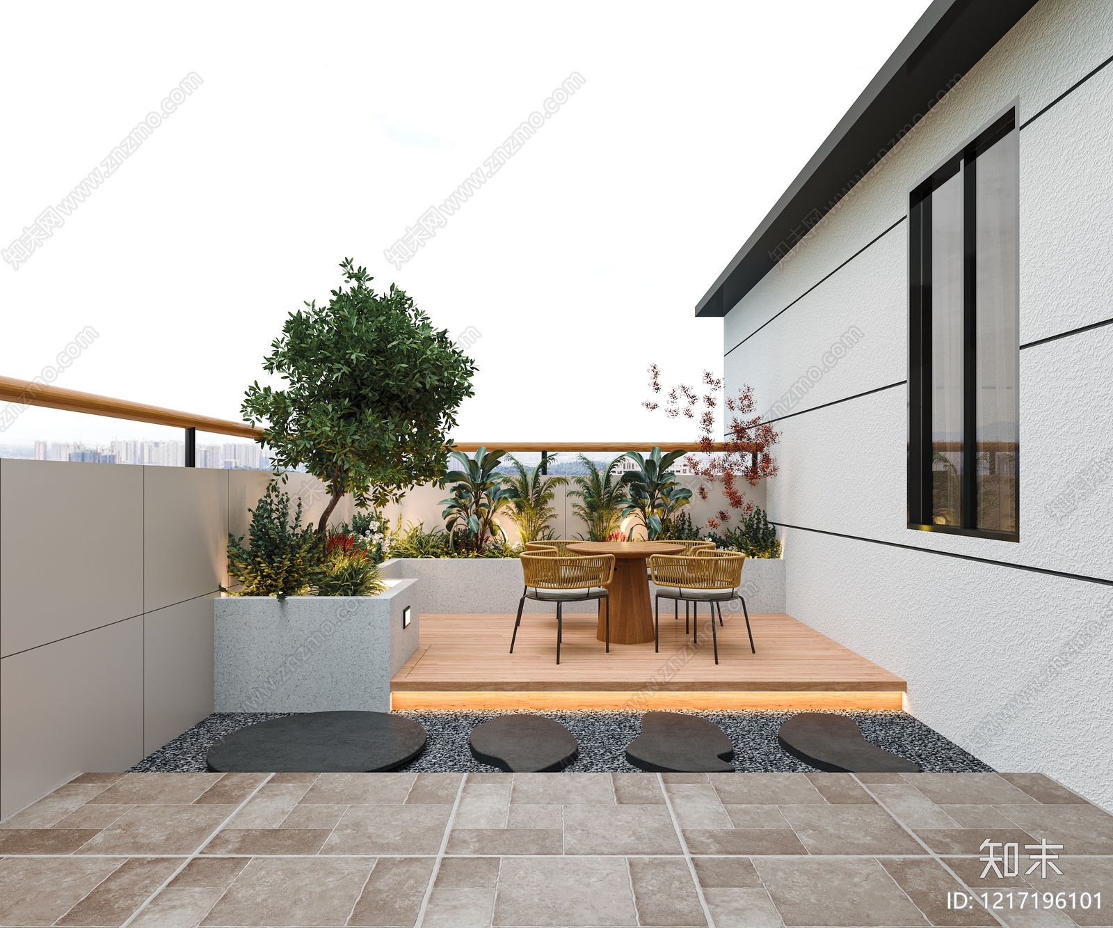 现代简约阳台3D模型下载【ID:1217196101】