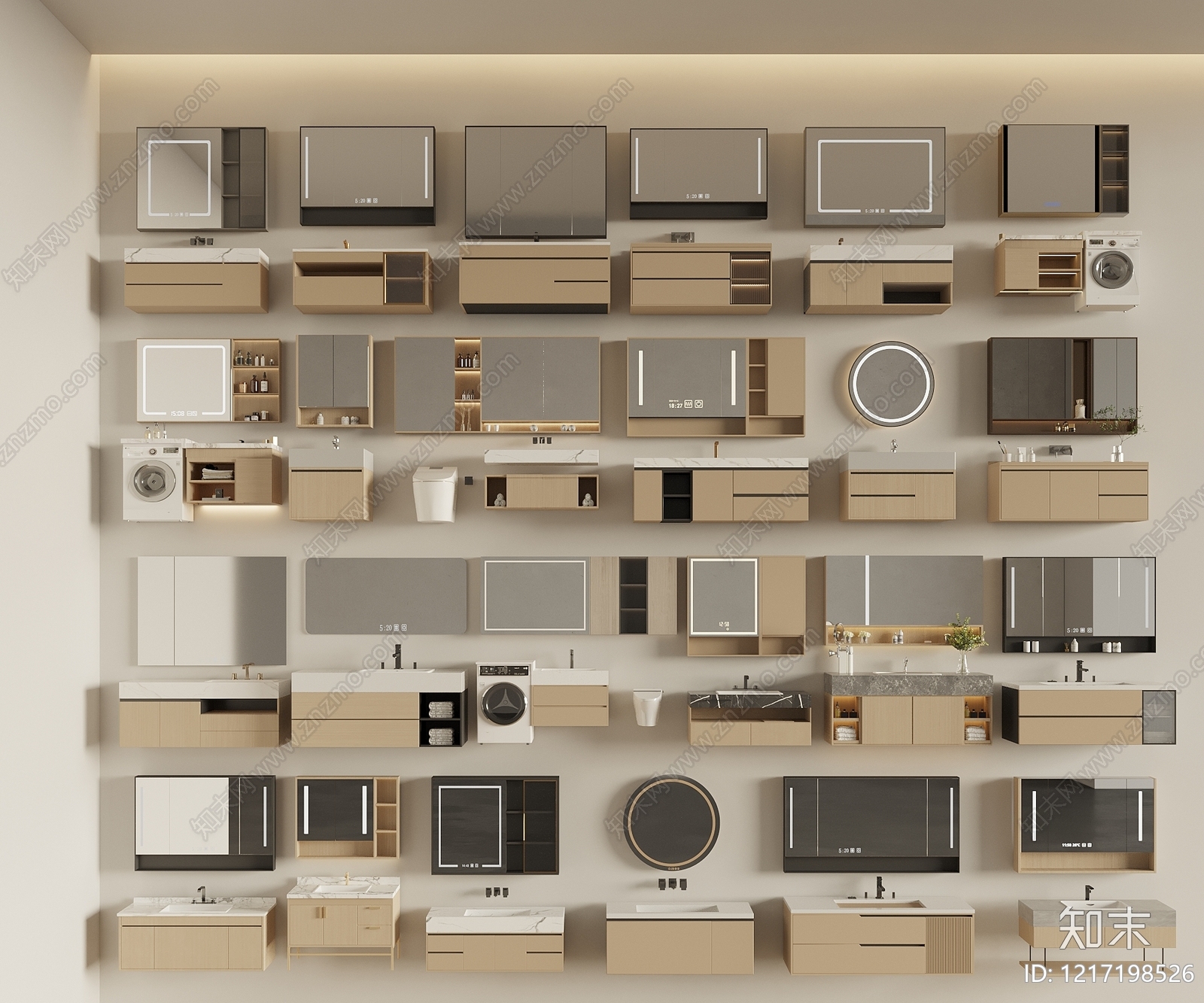 现代简约浴室柜3D模型下载【ID:1217198526】