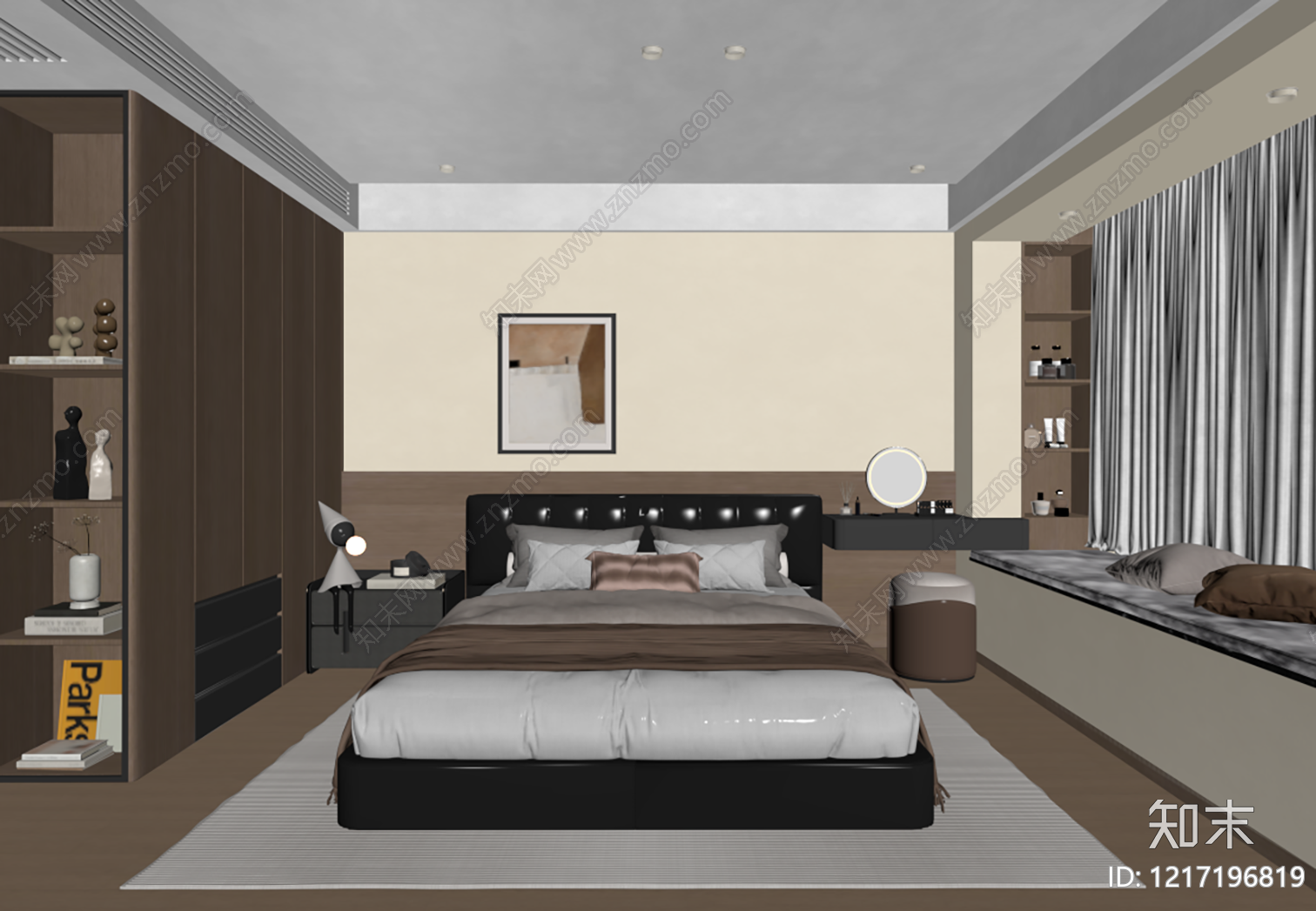 现代主卧SU模型下载【ID:1217196819】