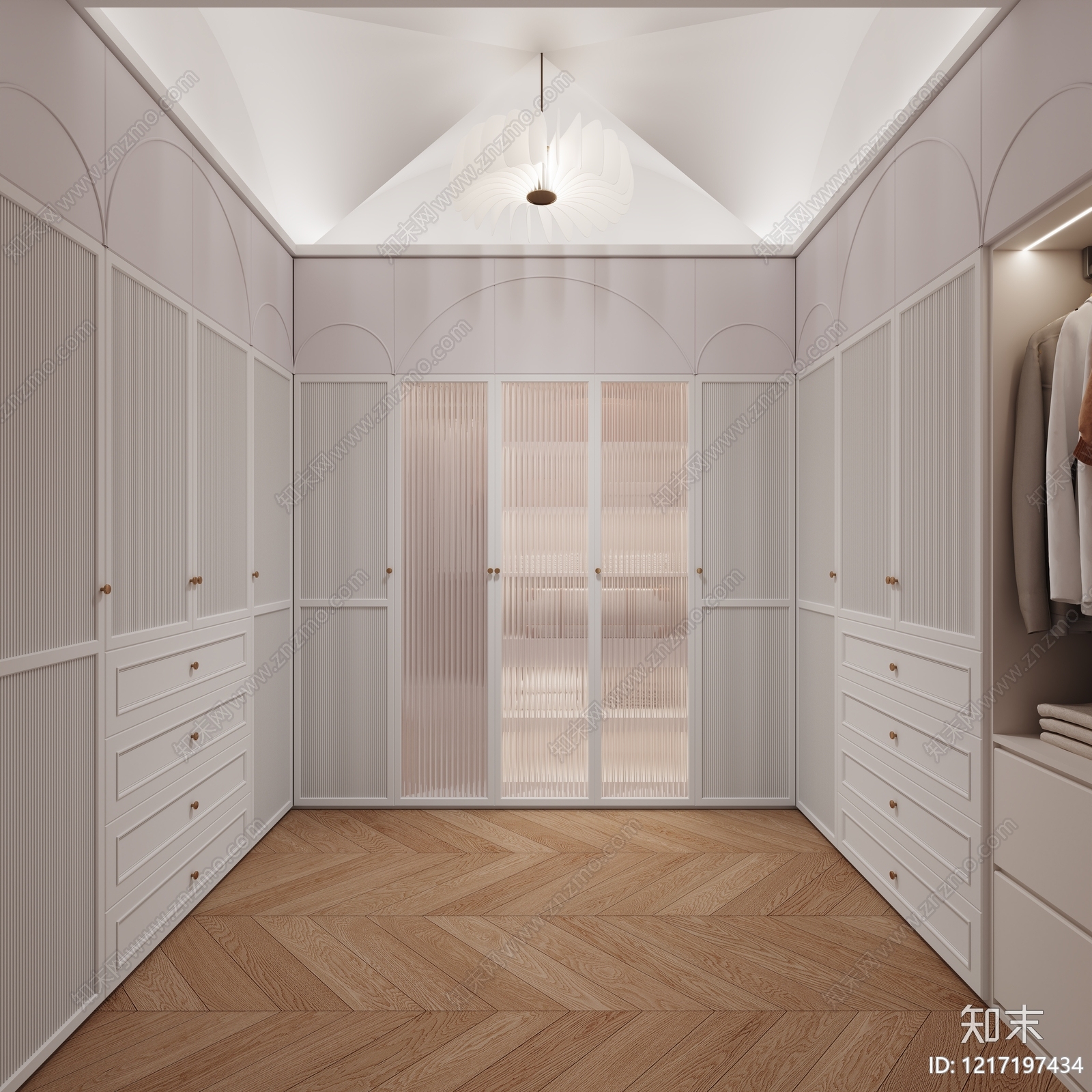 奶油风衣帽间3D模型下载【ID:1217197434】