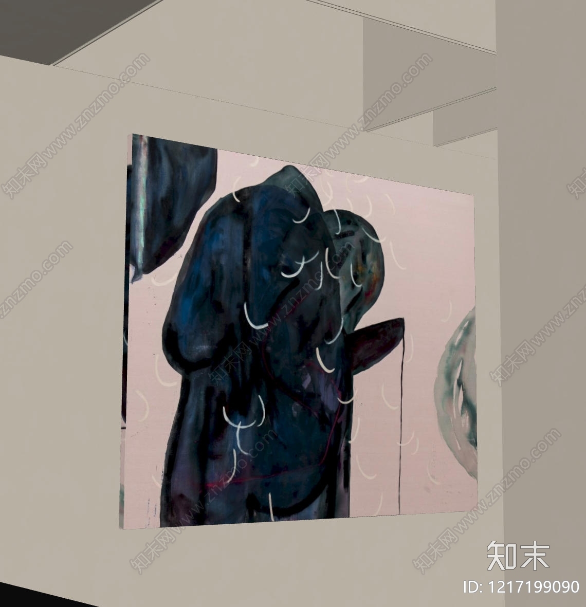现代挂画SU模型下载【ID:1217199090】