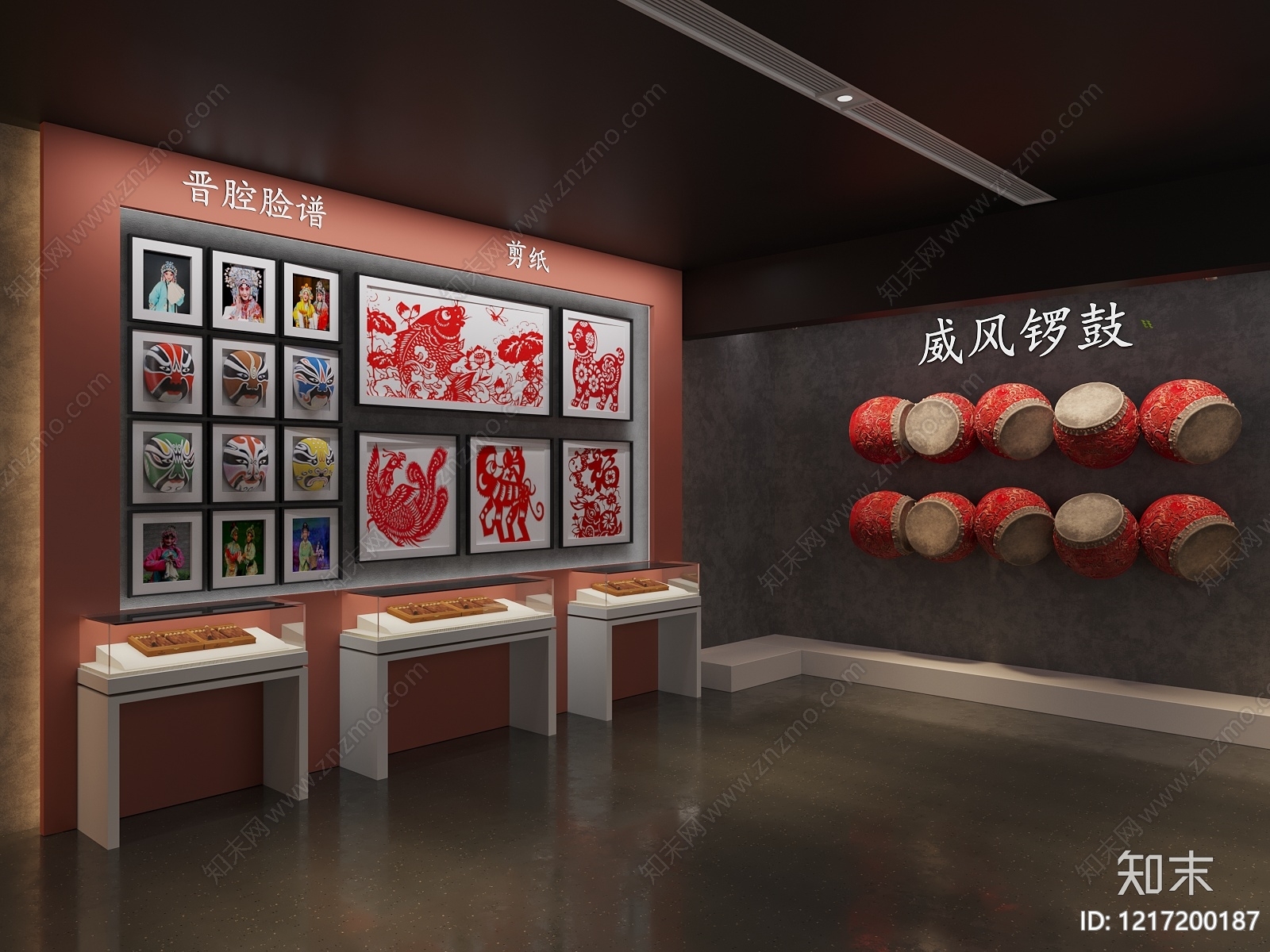 新中式非遗展厅SU模型下载【ID:1217200187】