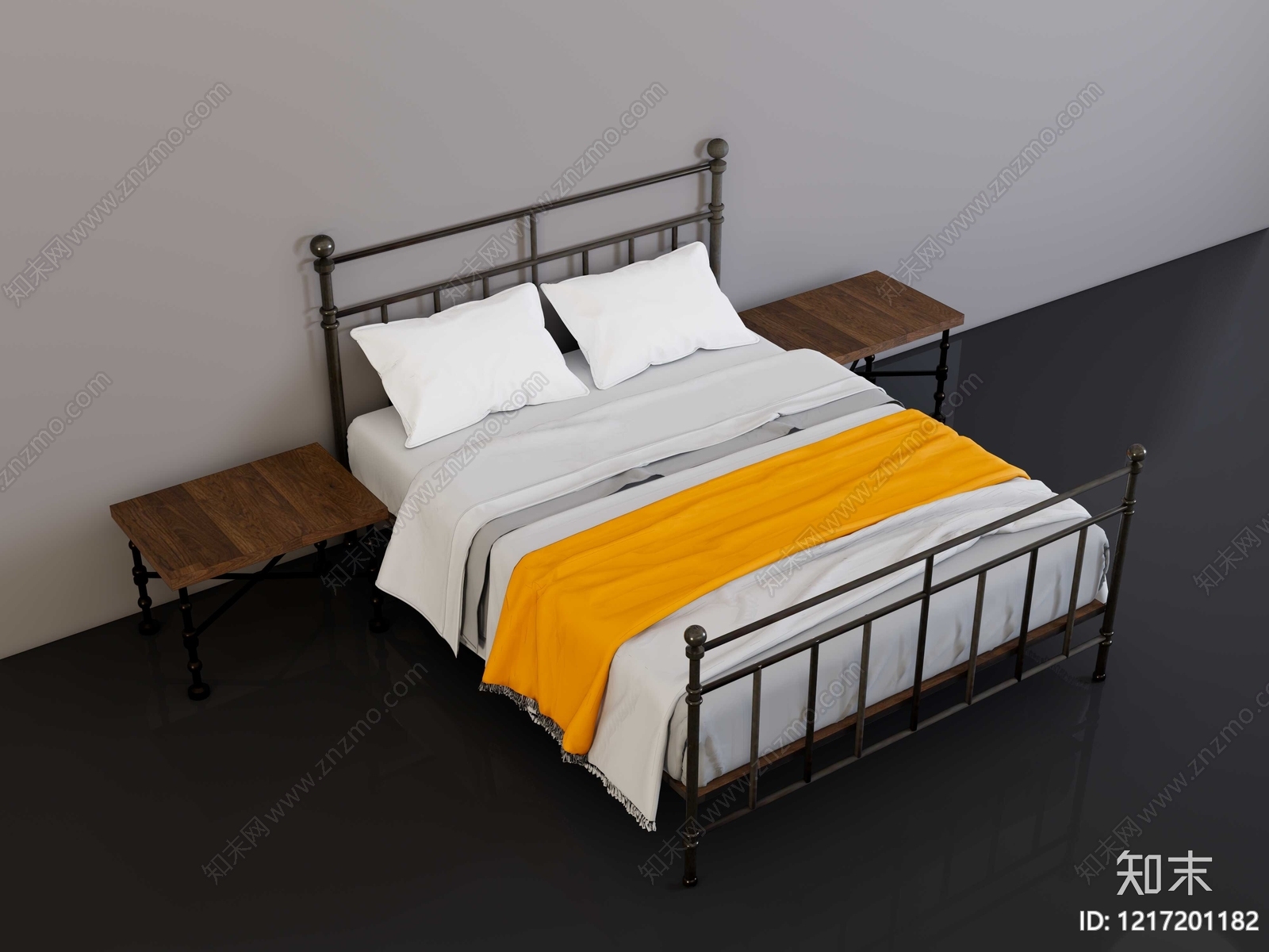 中古风双人床SU模型下载【ID:1217201182】
