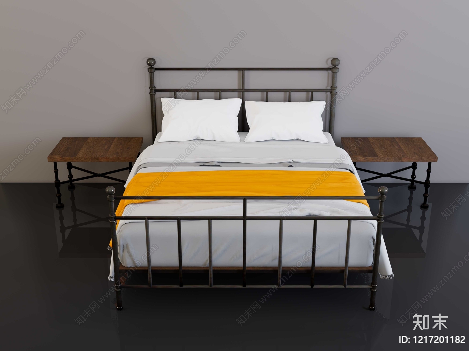 中古风双人床SU模型下载【ID:1217201182】