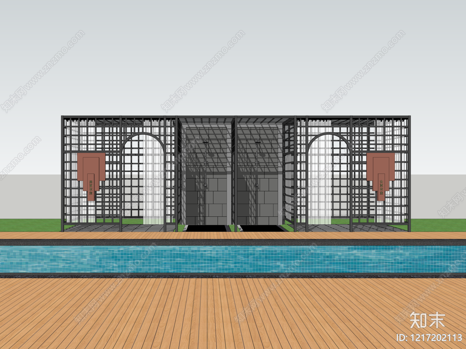 现代简约景观小建筑SU模型下载【ID:1217202113】
