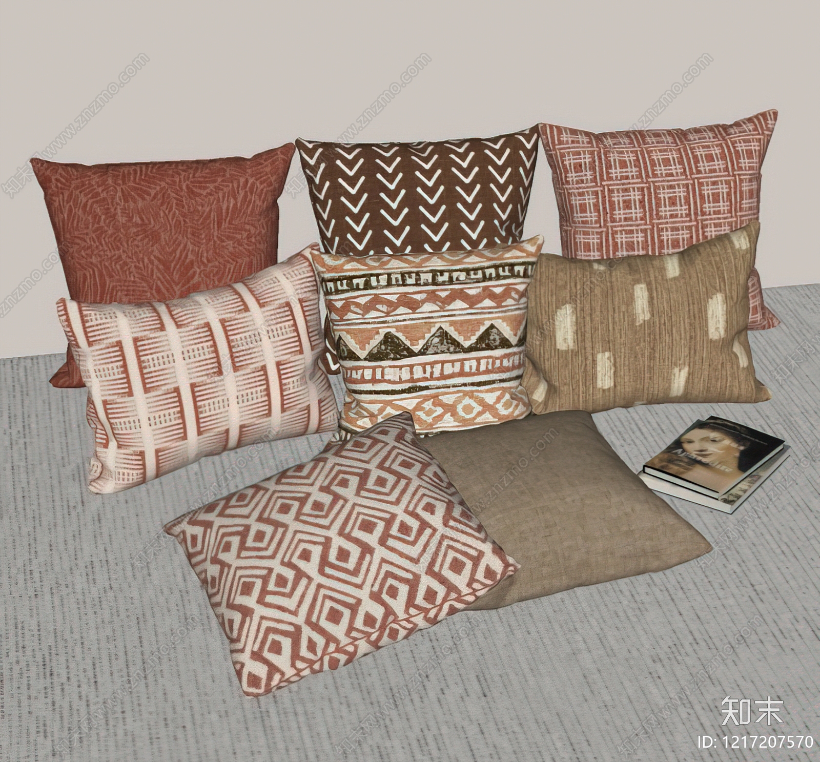 复古抱枕SU模型下载【ID:1217207570】